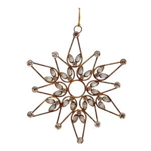 Snowflake Ornament (Set of 4) 9.5"H Iron/Beads