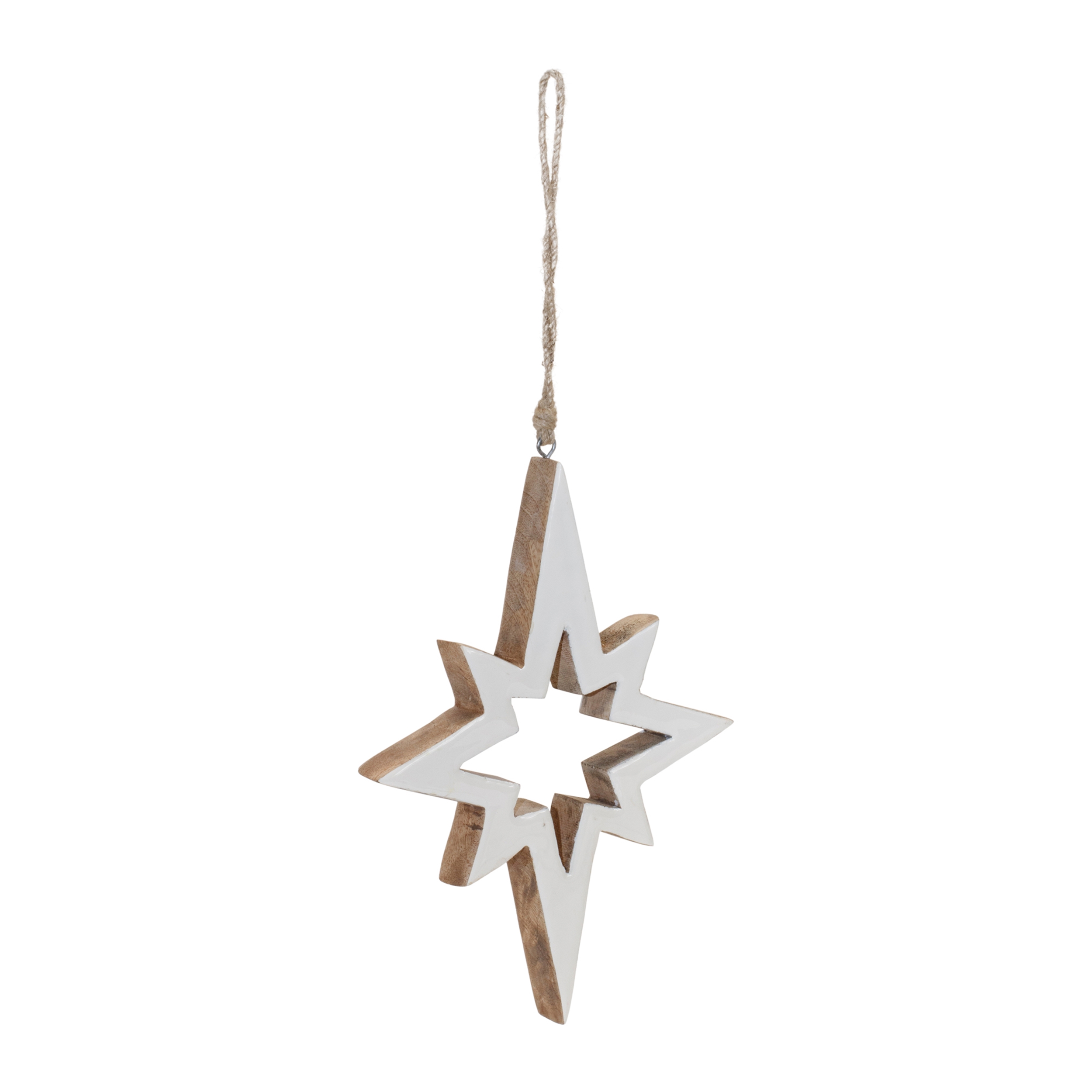 Star Cut-Out Ornament (Set of 4) 10"H Wood - Image 3