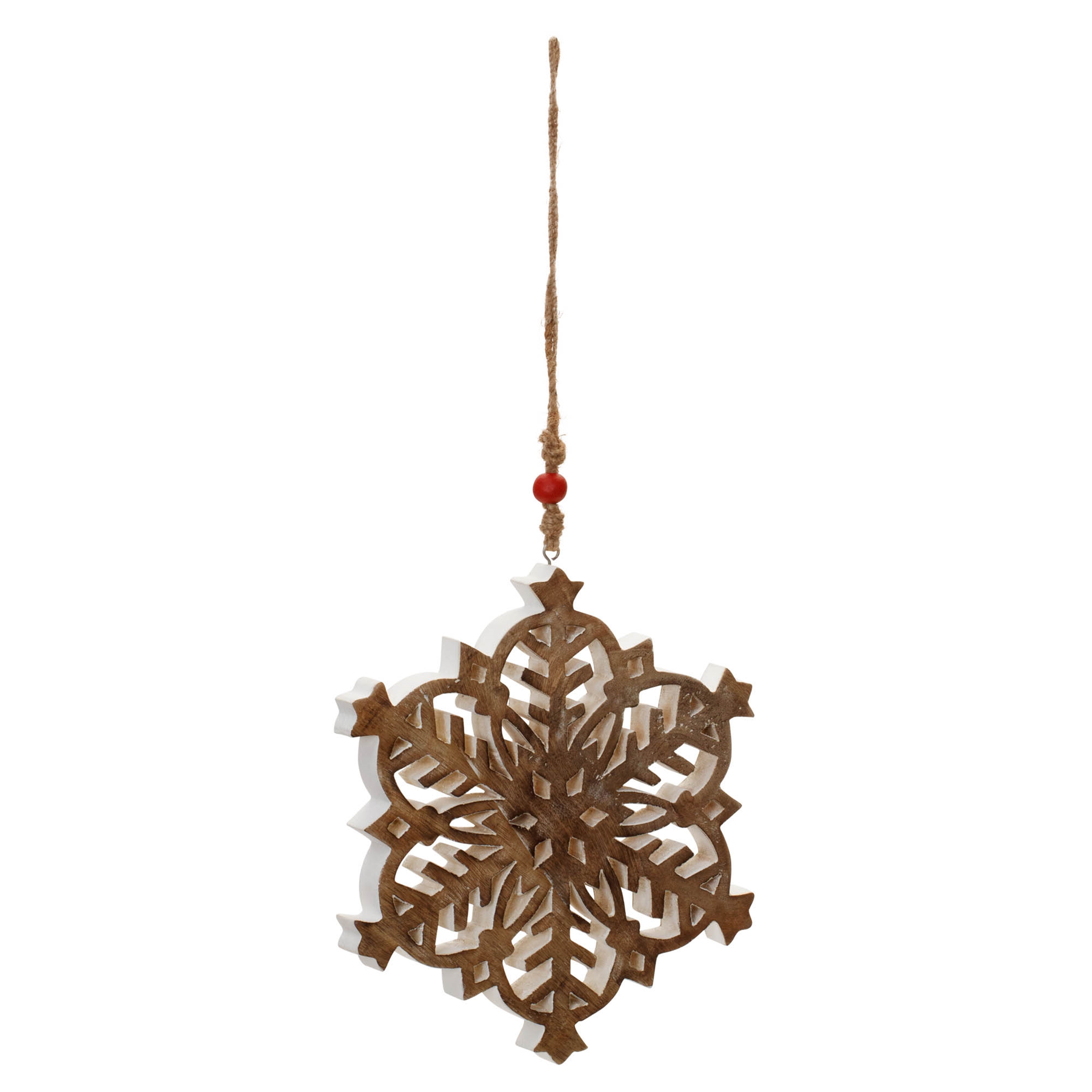 Snowflake Ornament (Set of 4) 10"H Wood - Image 2
