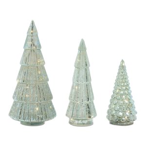 LED Tree (Set of 3) 7.25"H, 9.5"H, 11.5"H Glass 3 AA Batteries Not Included 6 Hr Timer
