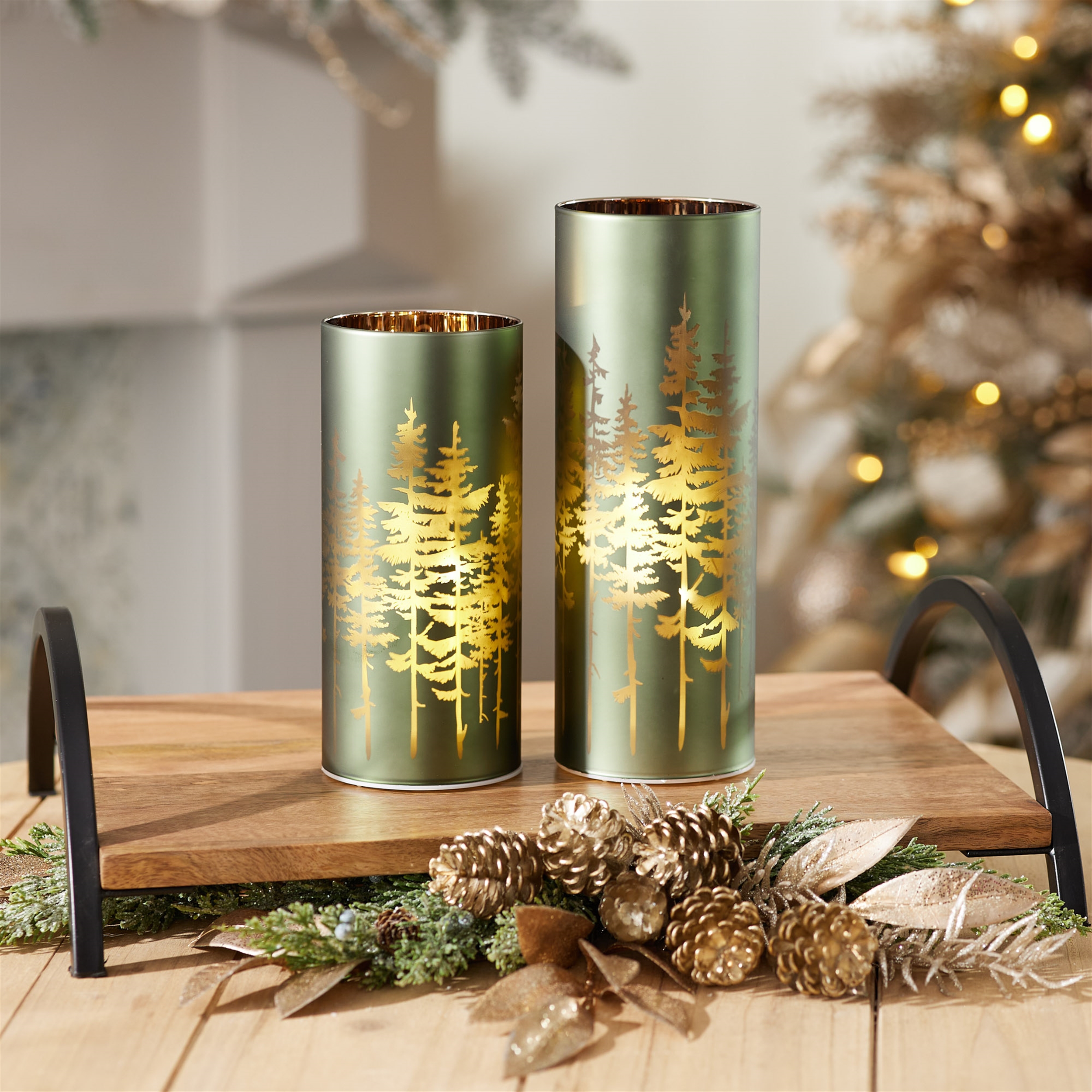 Candle Holder (Set of 2) 7.5"H, 9.5"H Glass - Image 3