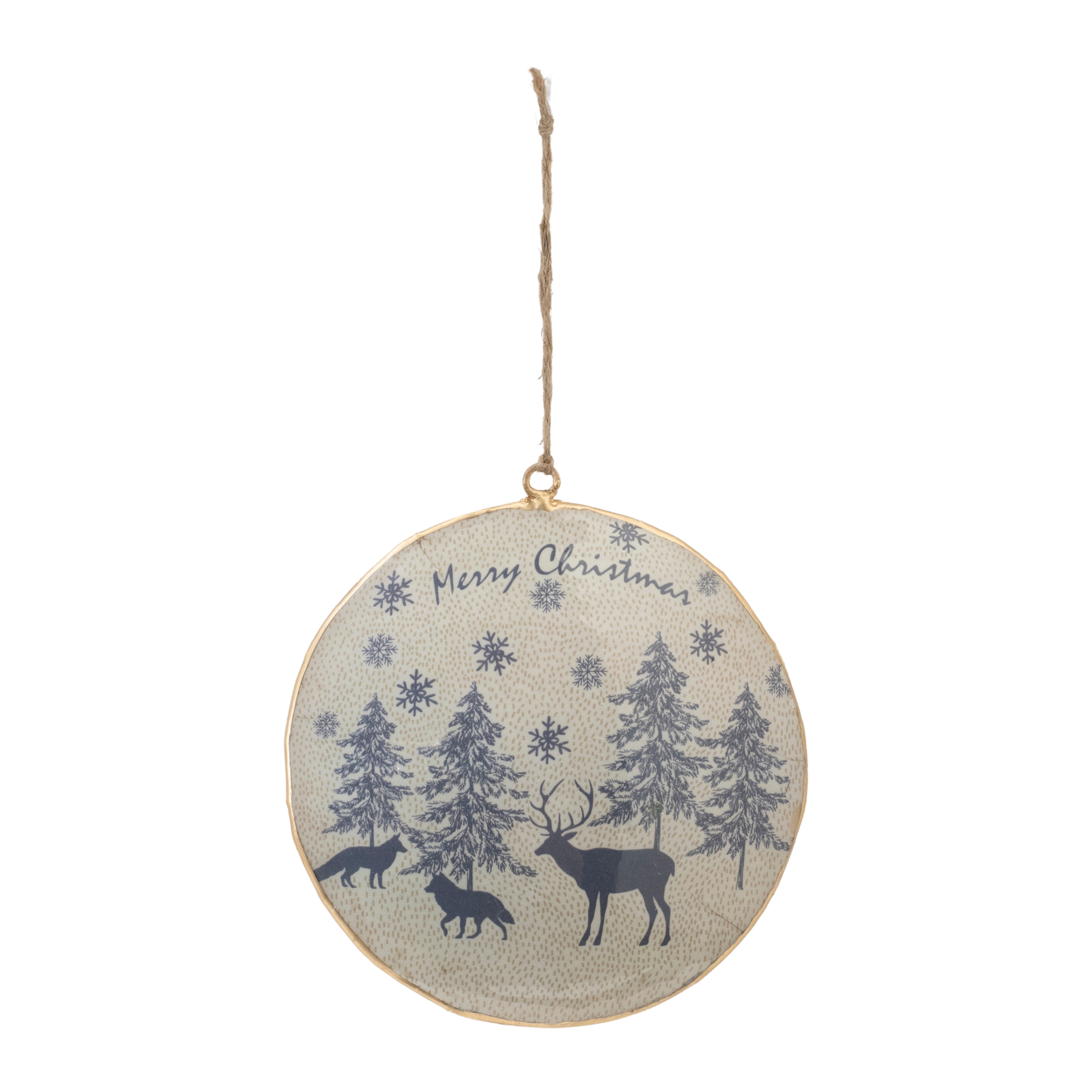 Animal and Tree Disc Ornament (Set of 6) 6"H Iron - Image 2