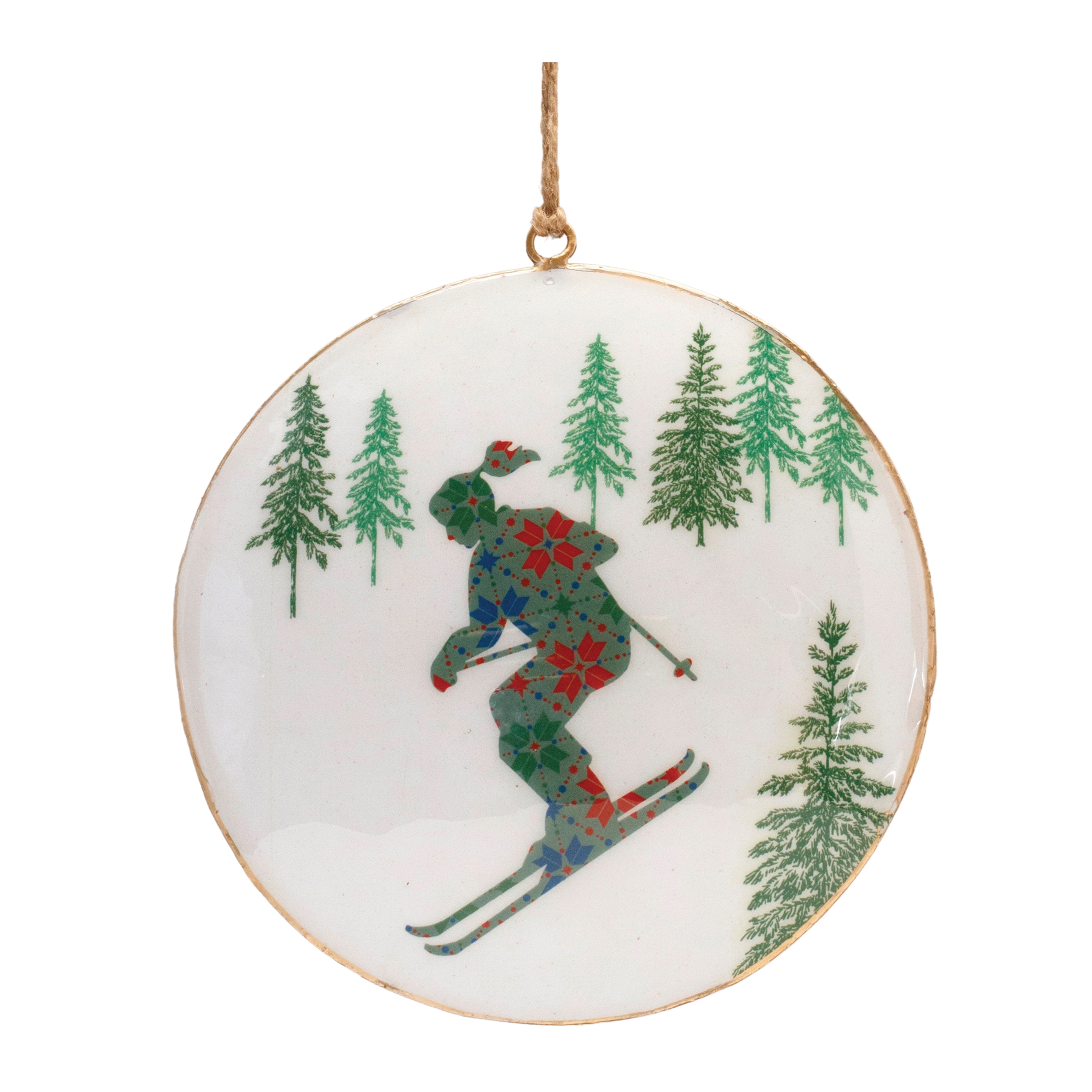 Ski and Snowboard Disc Ornament (Set of 6) 6"H Iron - Image 3
