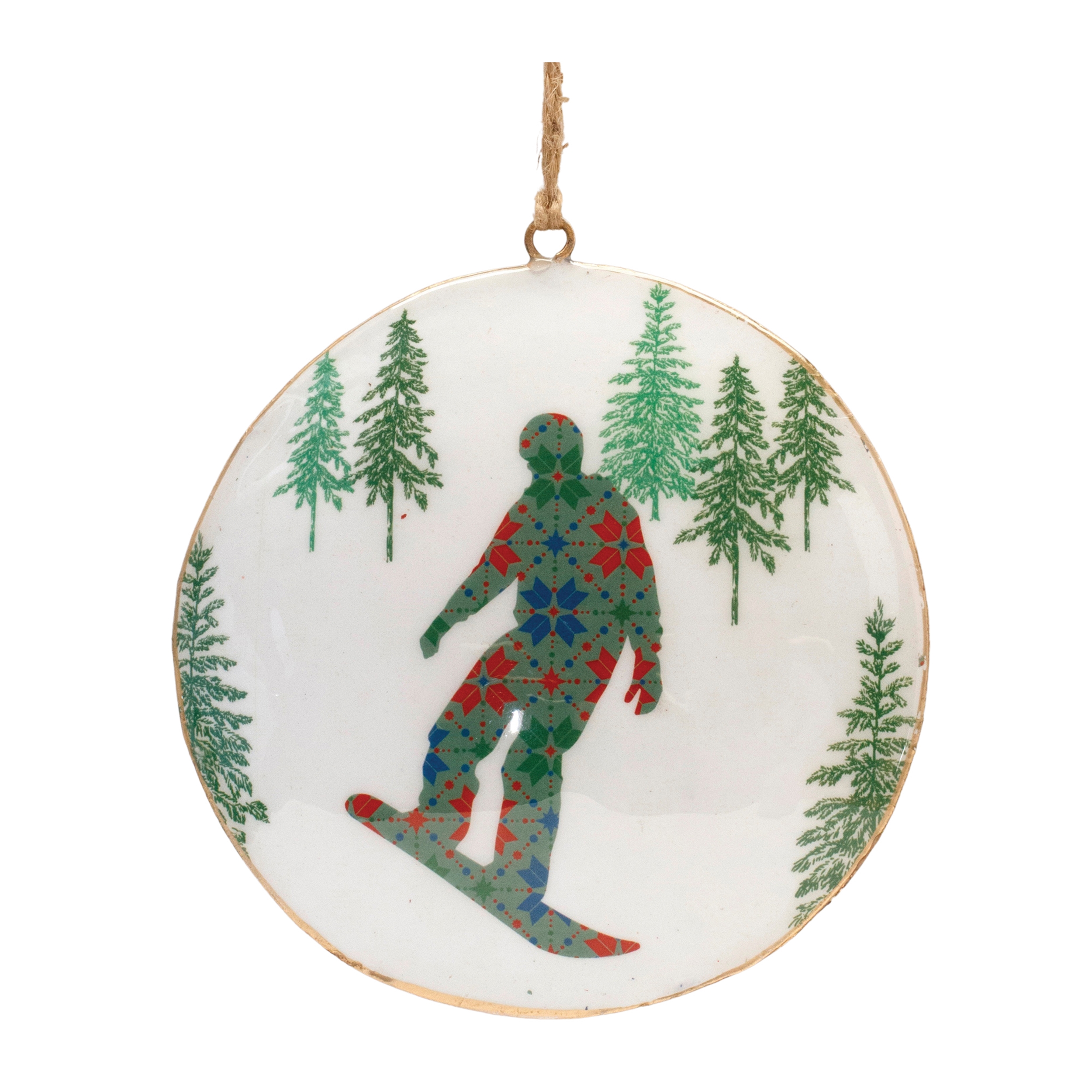 Ski and Snowboard Disc Ornament (Set of 6) 6"H Iron - Image 4