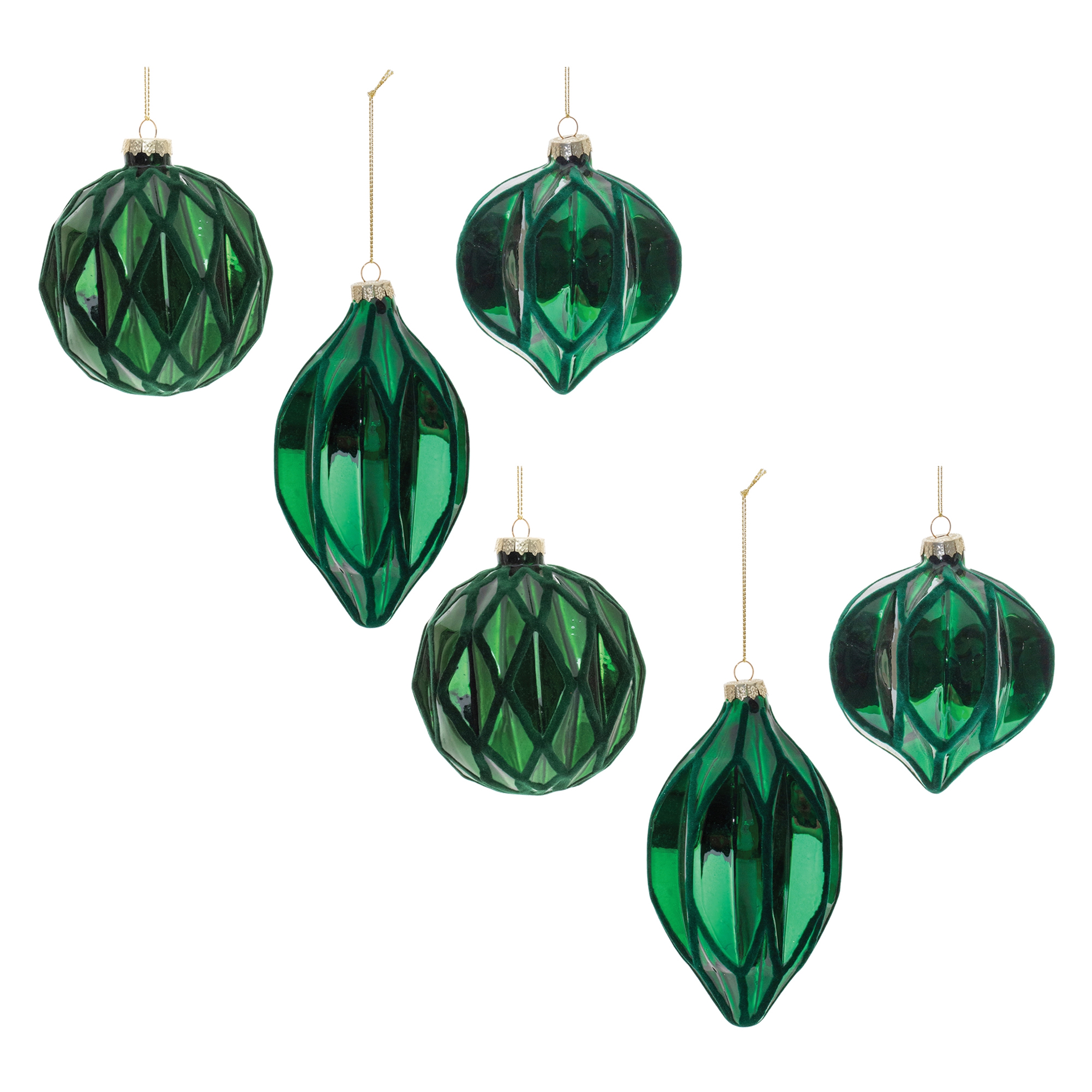 Ornament (Set of 6) 4"D, 4.5"H, 6"H Glass - Image 6