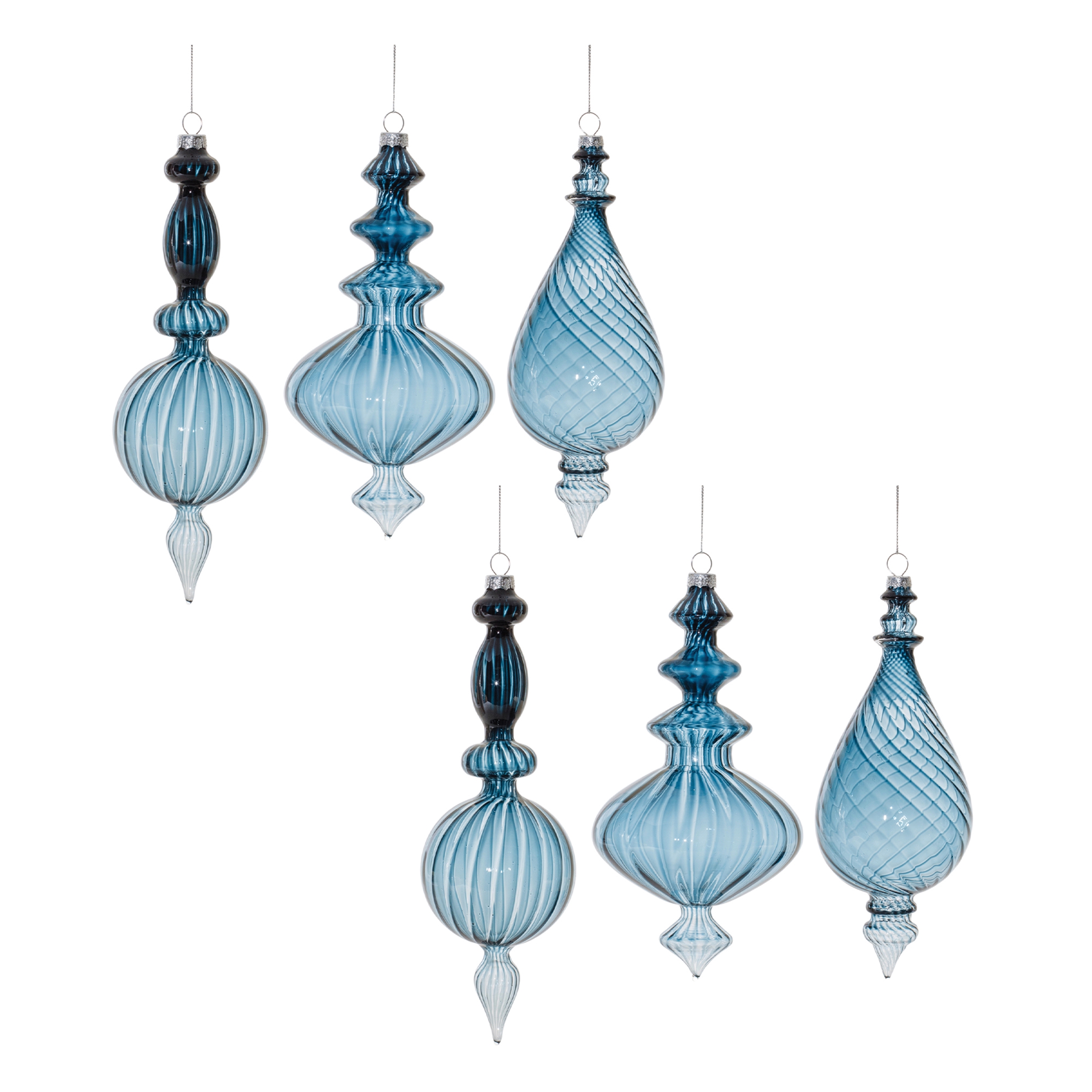Drop Ornament (Set of 6) 9"H, 10.25"H Glass - Image 3