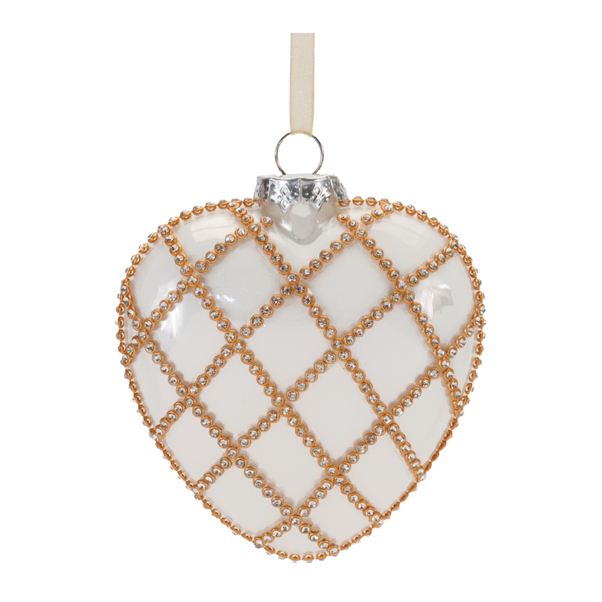 Heart Ornament (Set of 12) 4.5"H Glass