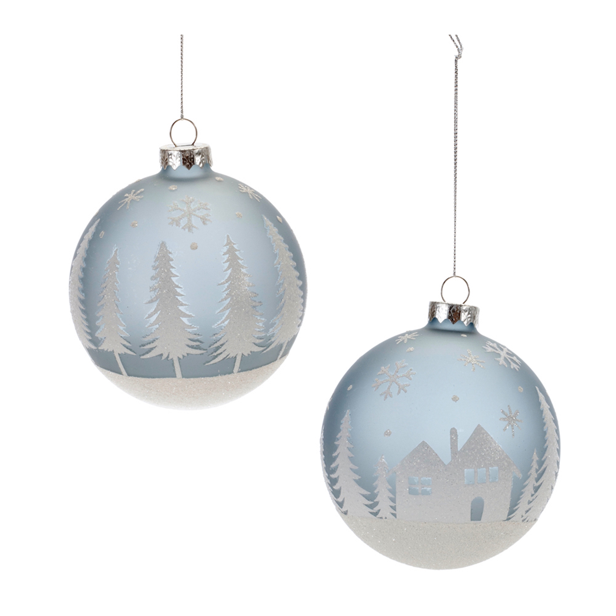 Ball Ornament (Set of 6) 4"D Glass