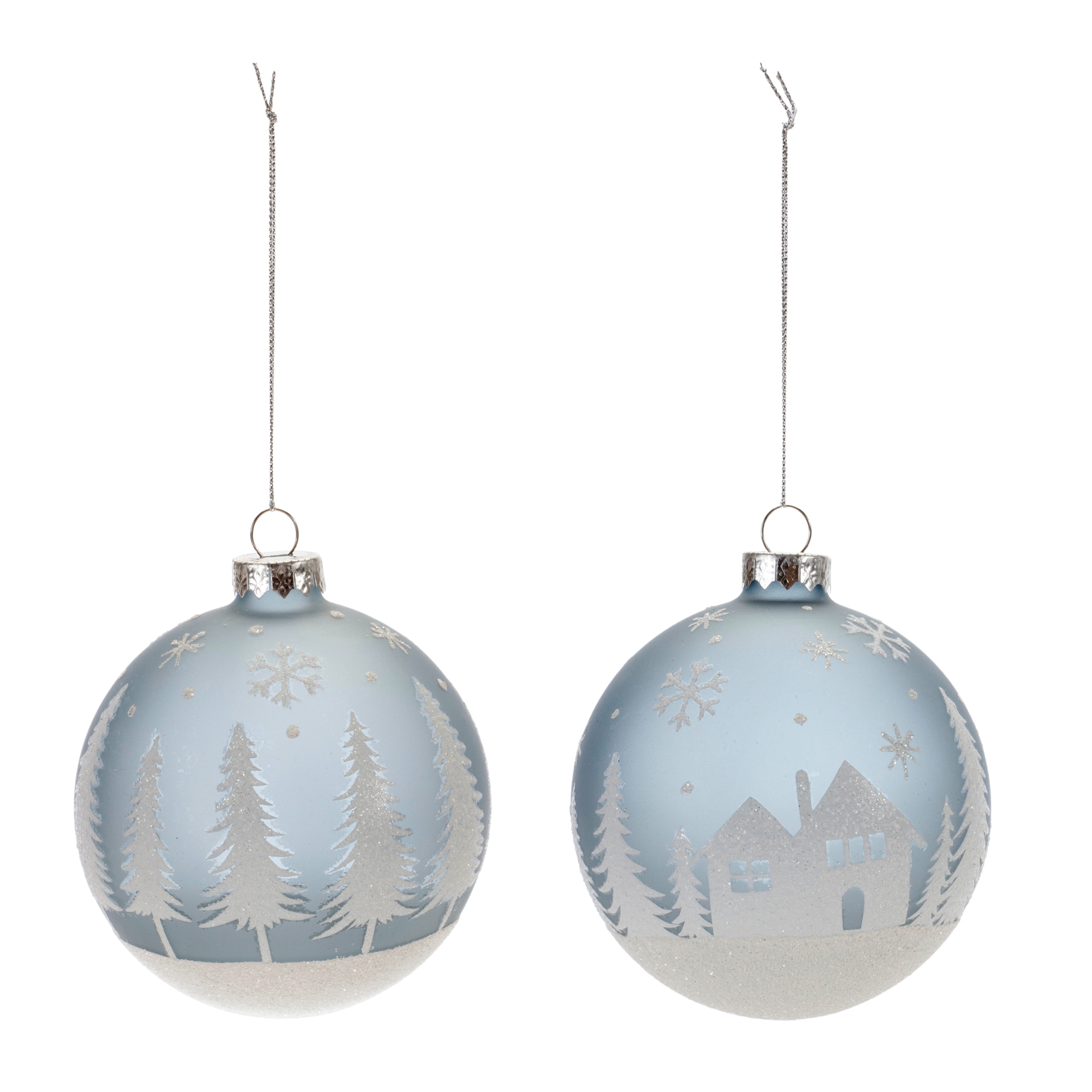 Ball Ornament (Set of 6) 4"D Glass - Image 2