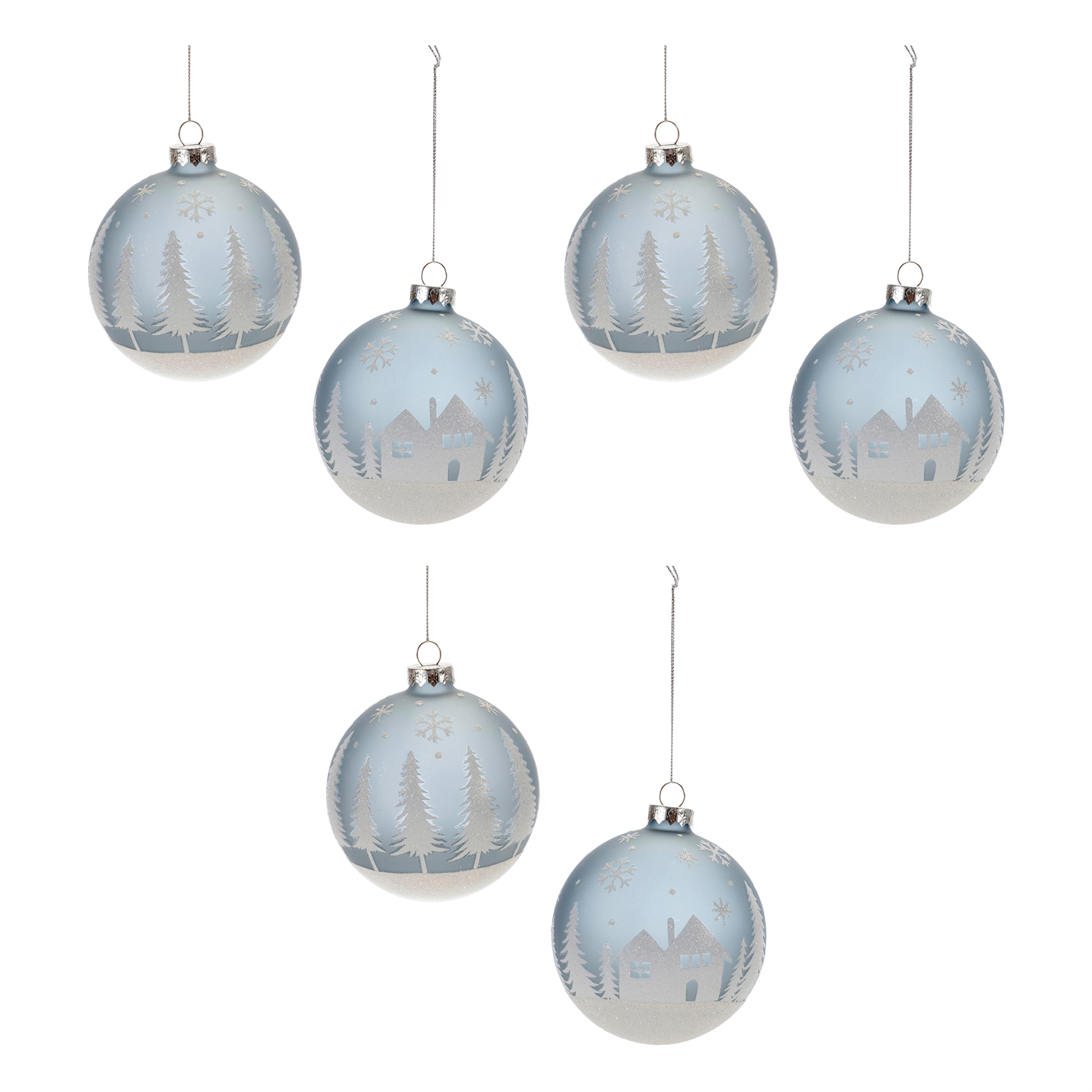 Ball Ornament (Set of 6) 4"D Glass - Image 5