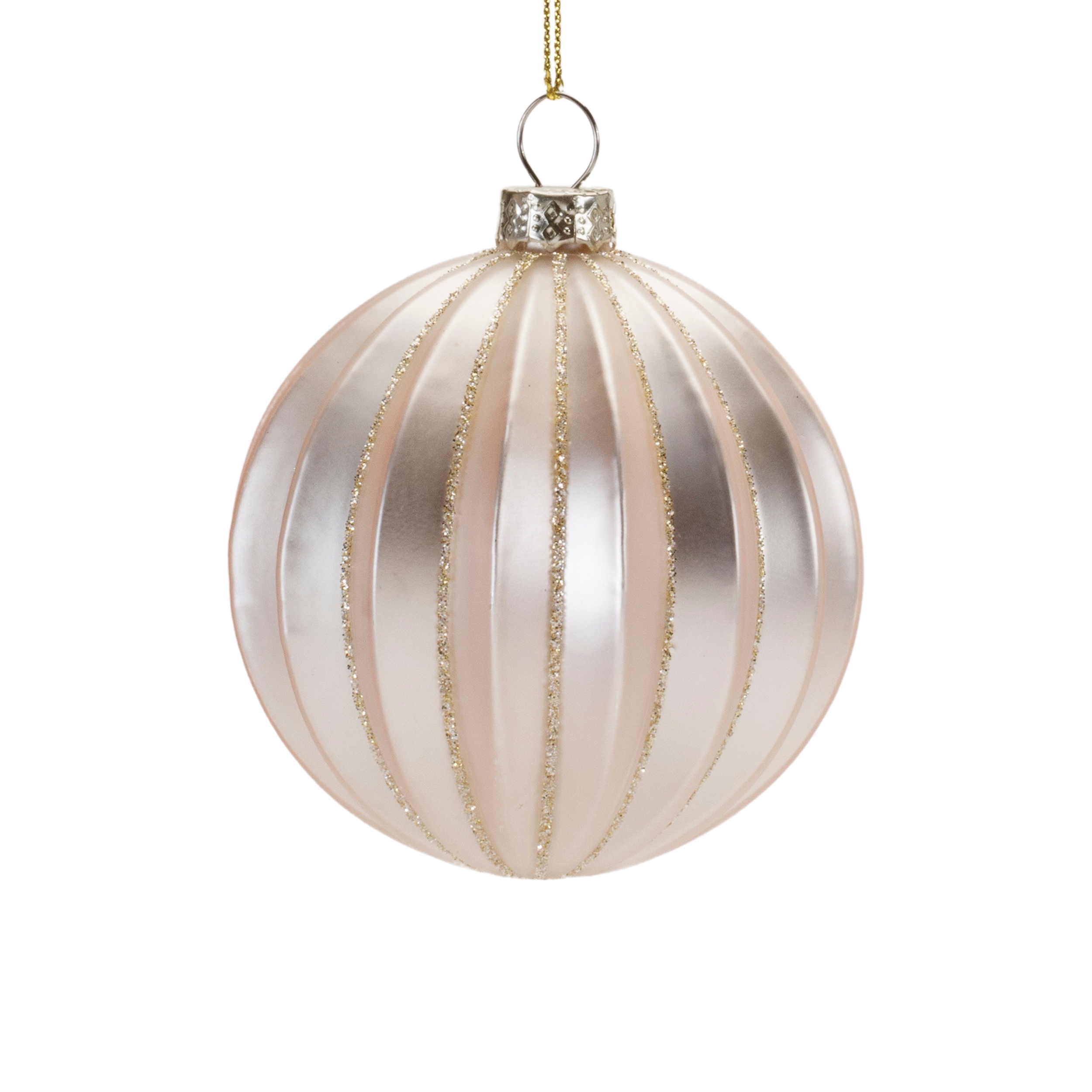 Ball Ornament (Set of 6) 3"D, 4"D Glass - Image 4