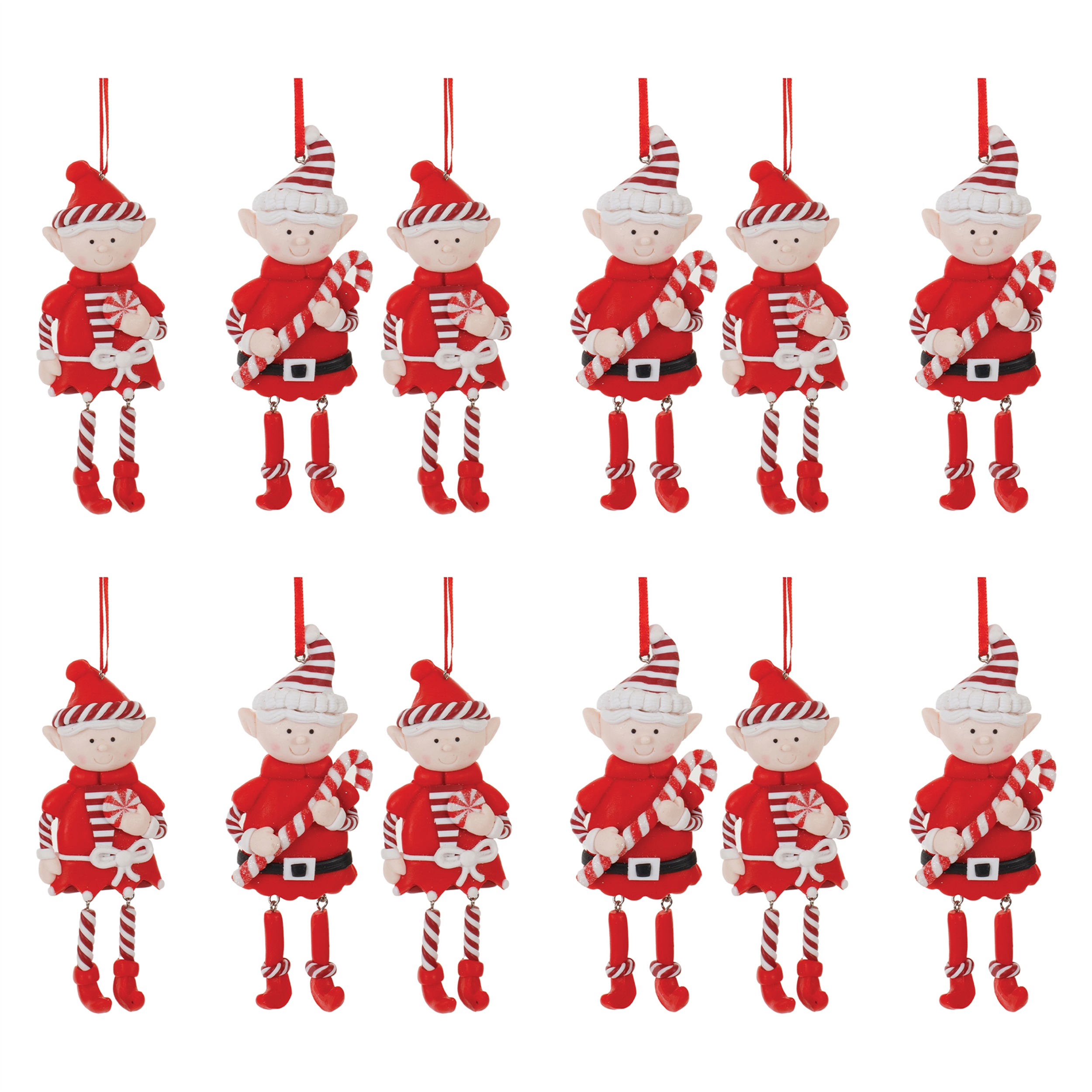 Elf Ornament (Set of 12) 5.25"H Clay Dough - Image 5