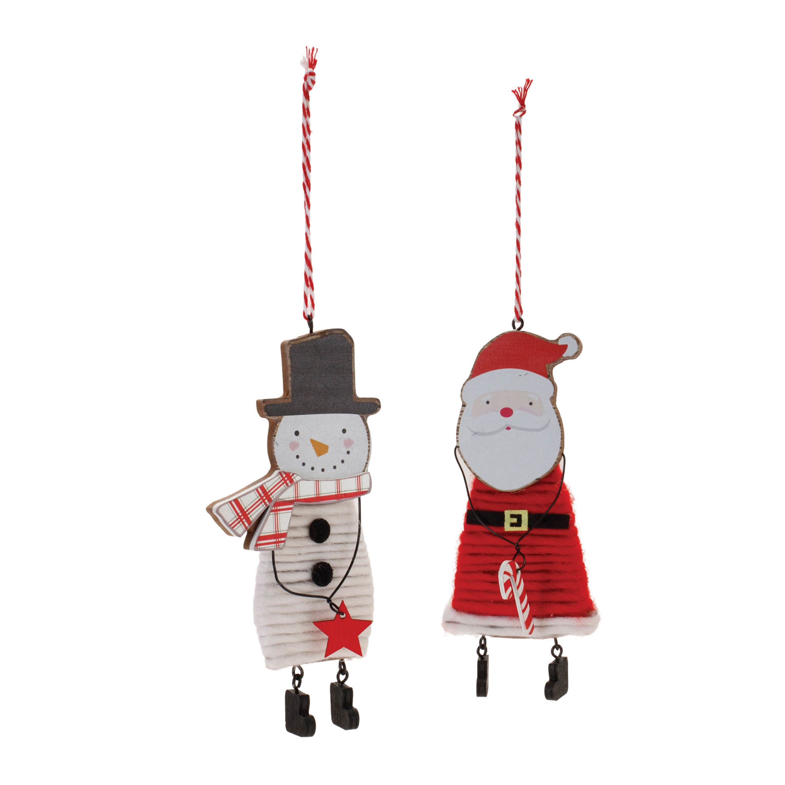 Santa and Snowman Ornament (Set of 12) 6.5"H MDF - Image 2