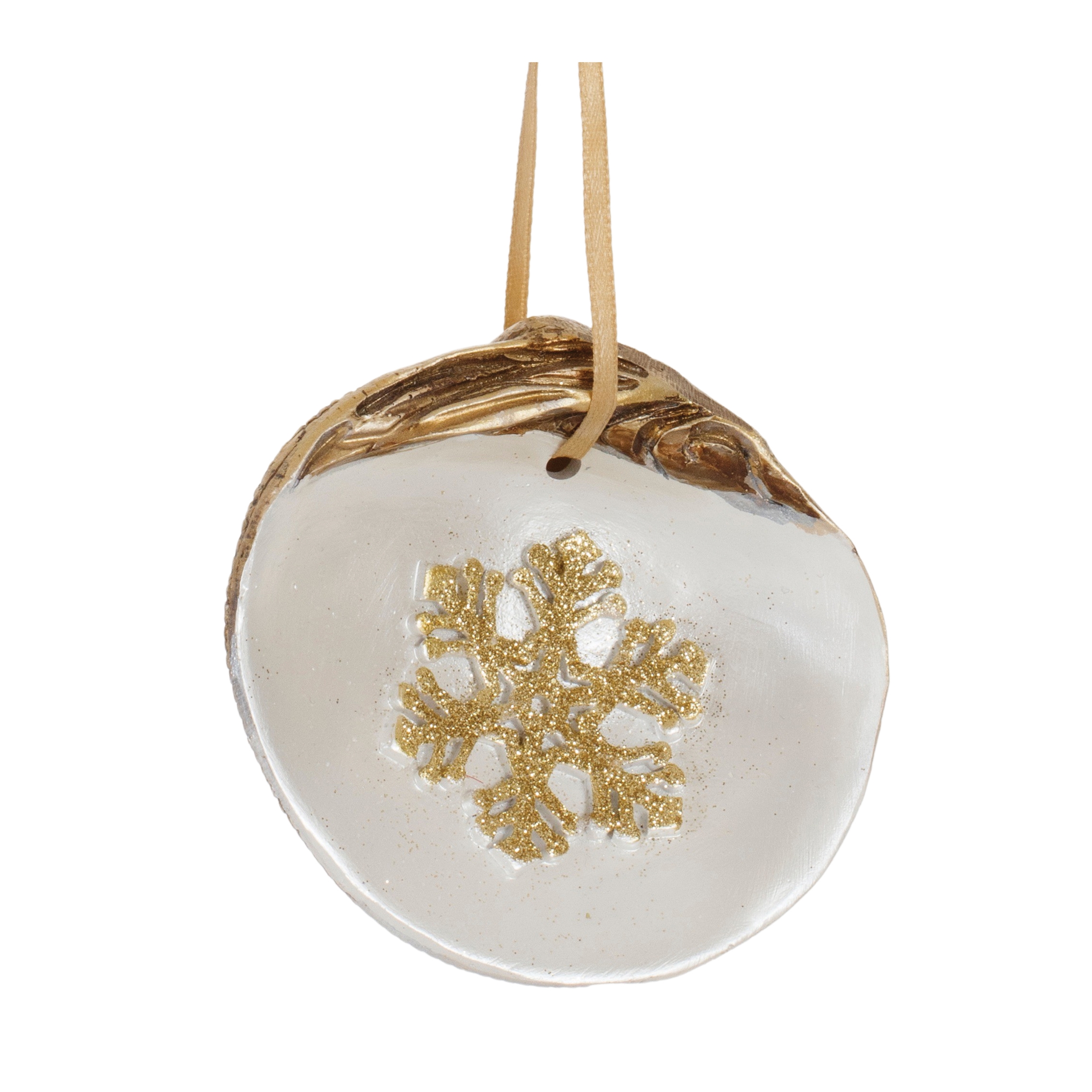 Clam Shell/Snowflake Ornament (Set of 12) 3"H Resin - Image 3