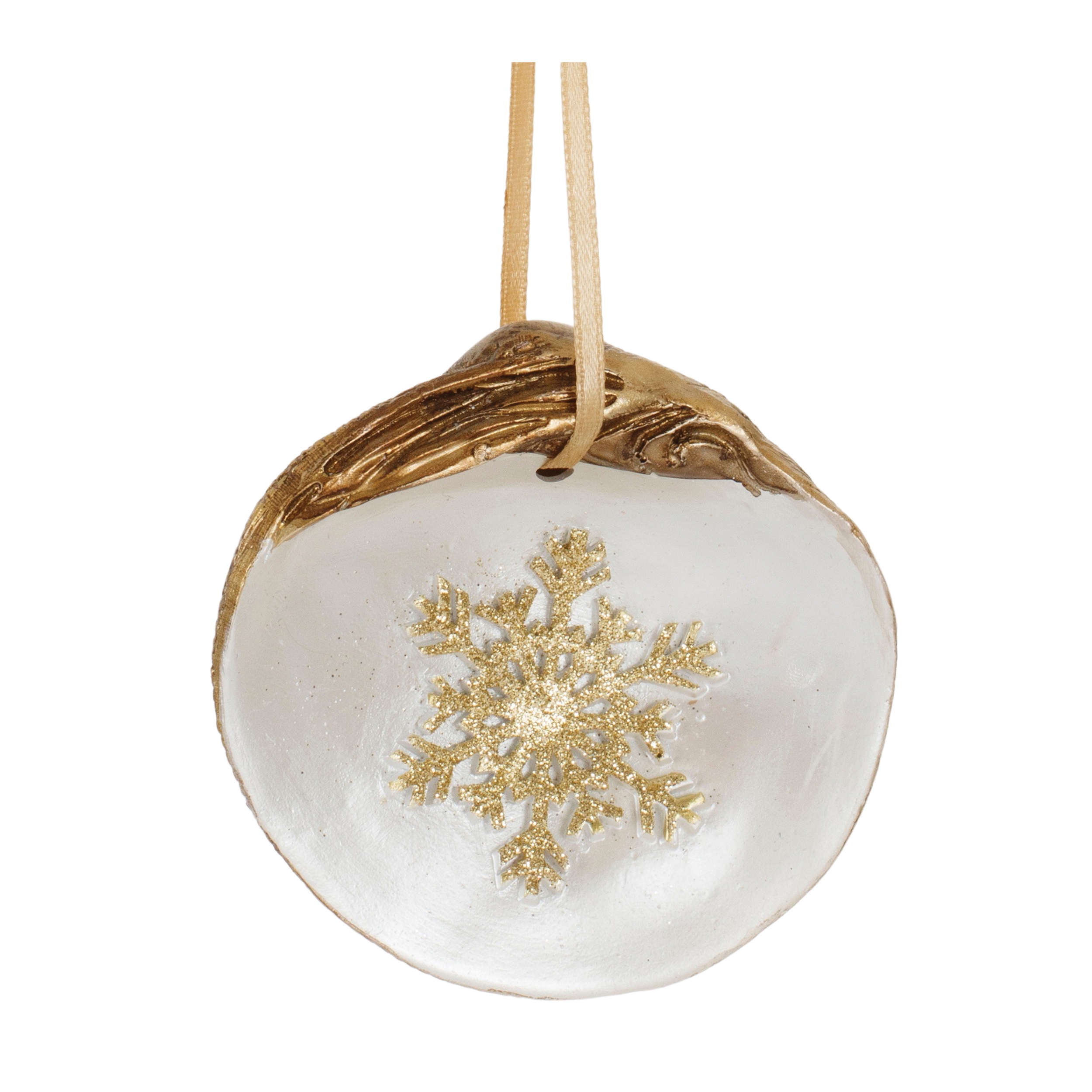Clam Shell/Snowflake Ornament (Set of 12) 3"H Resin - Image 4