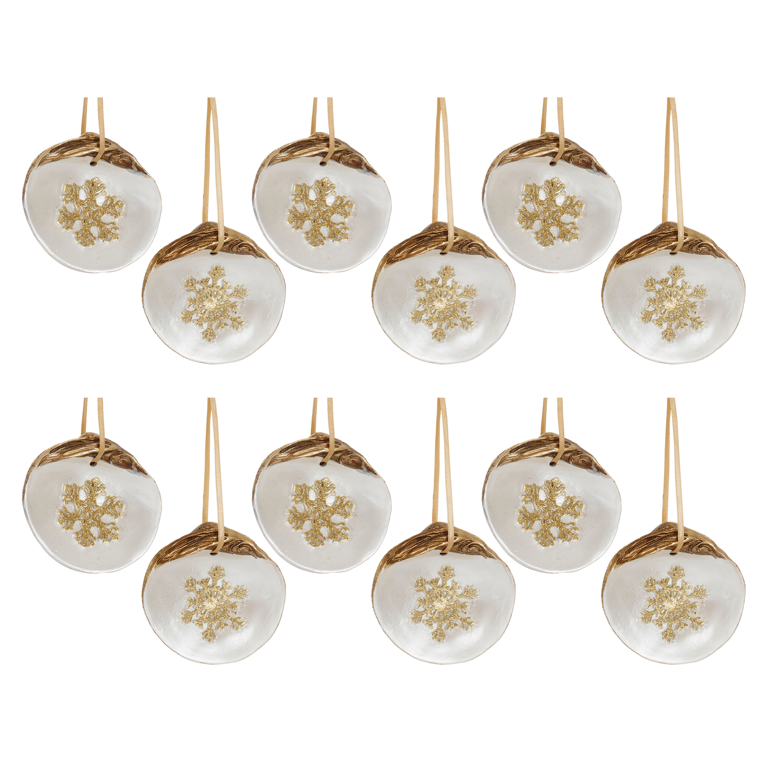 Clam Shell/Snowflake Ornament (Set of 12) 3"H Resin - Image 5