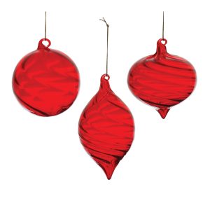 Ornament (Set of 6) 4"D, 5"H, 6"H Glass