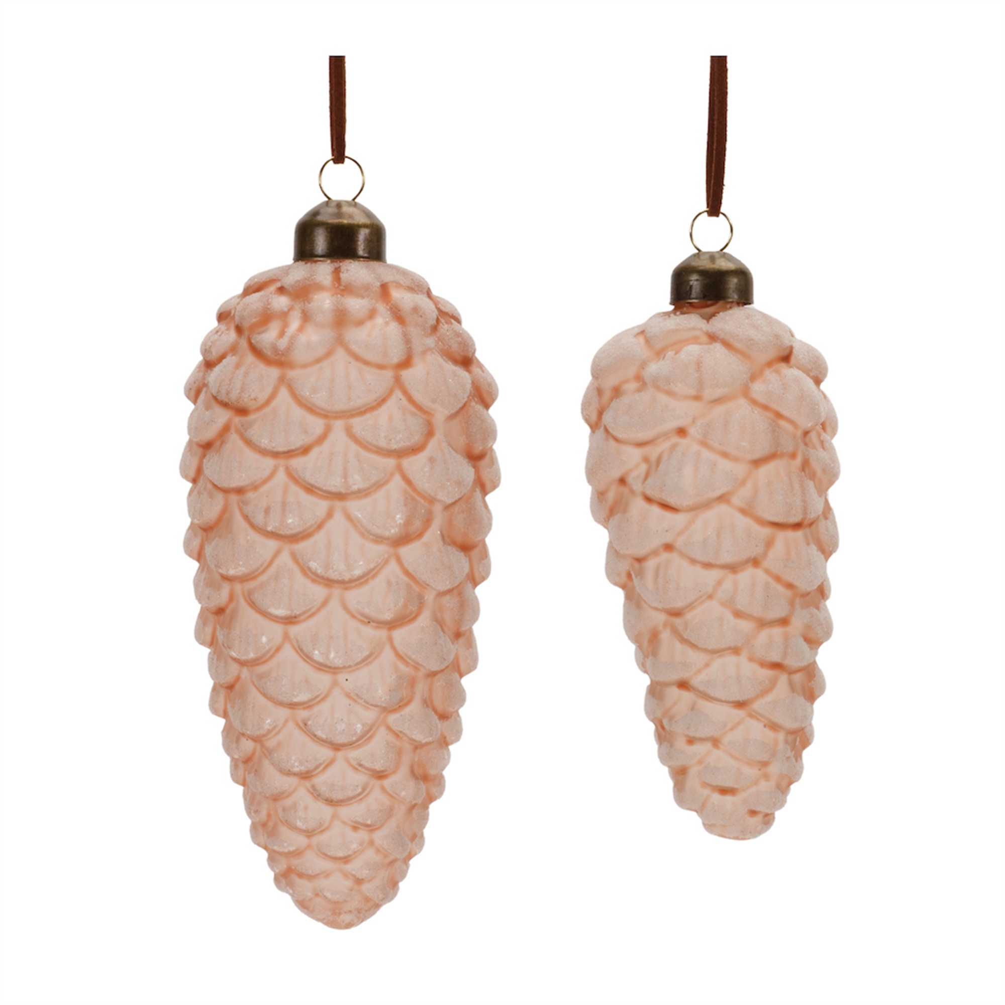 Pine Cone Ornament (Set of 6) 5.5"H, 7"H Glass