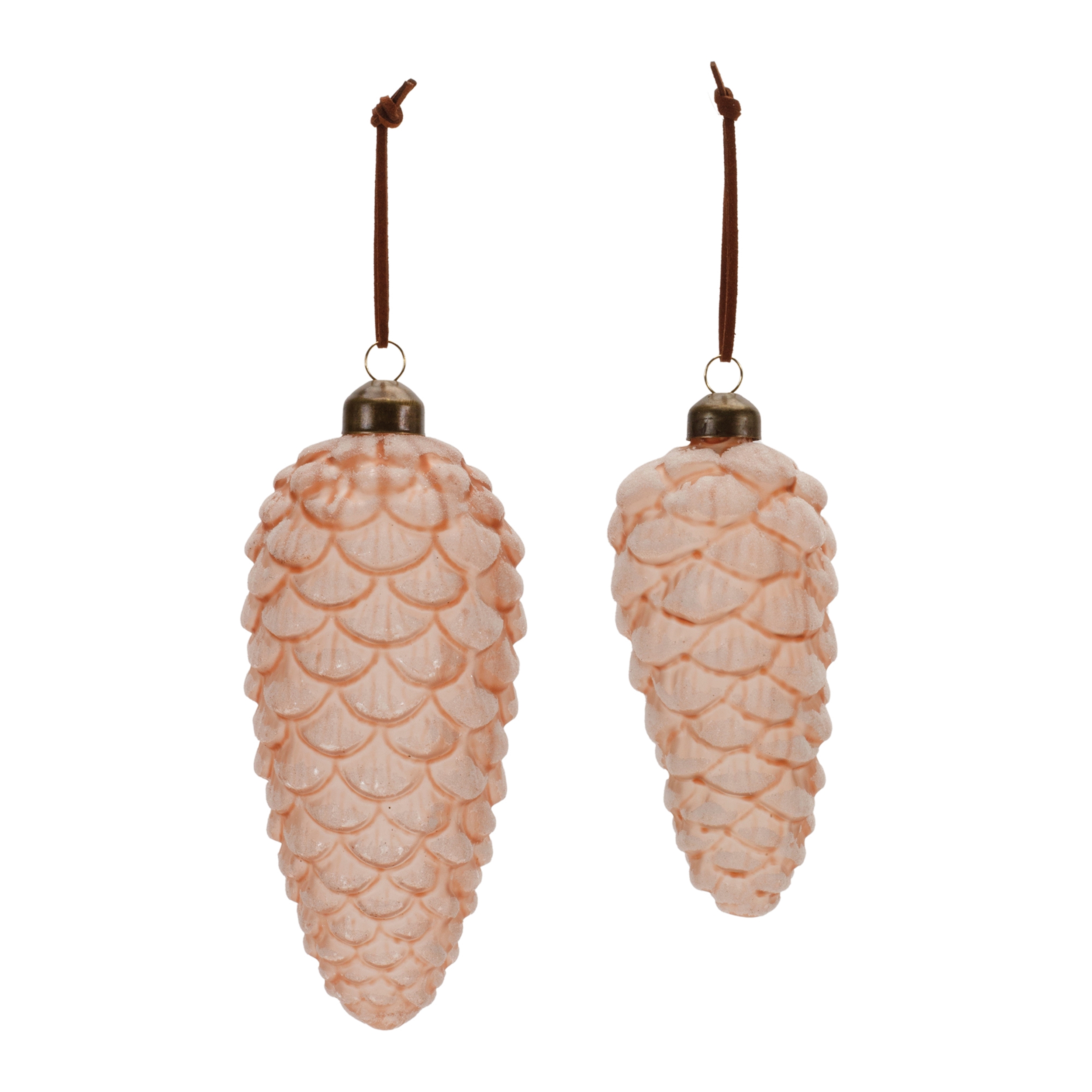 Pine Cone Ornament (Set of 6) 5.5"H, 7"H Glass - Image 2