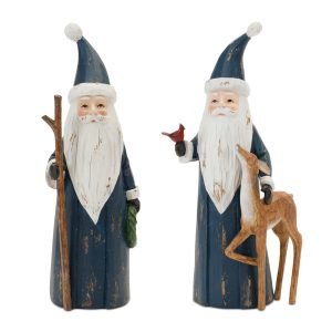 Santa (Set of 2) 12"H Resin