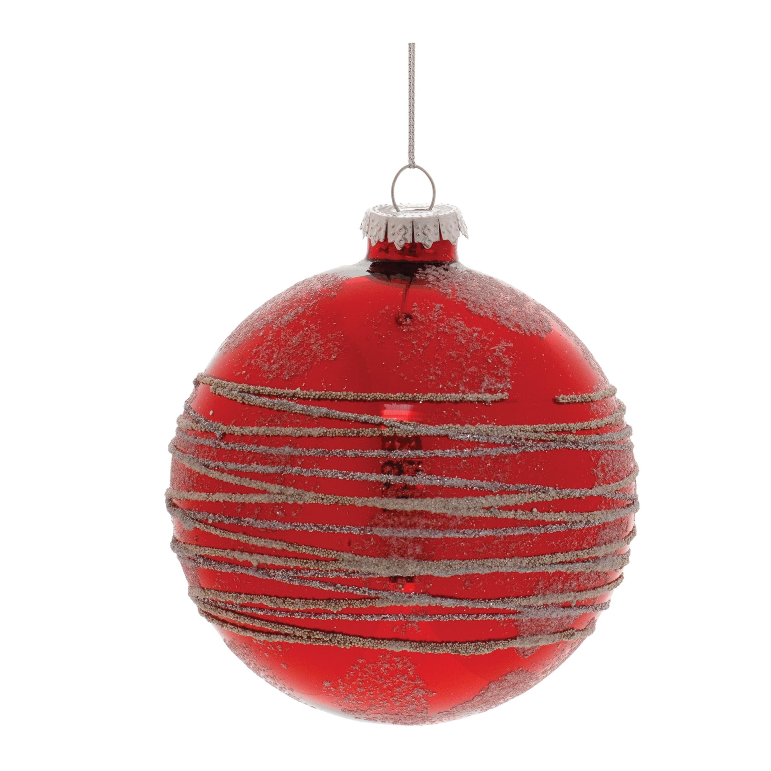 Ball Ornament (Set of 6) 3"D, 4"D Glass - Image 3