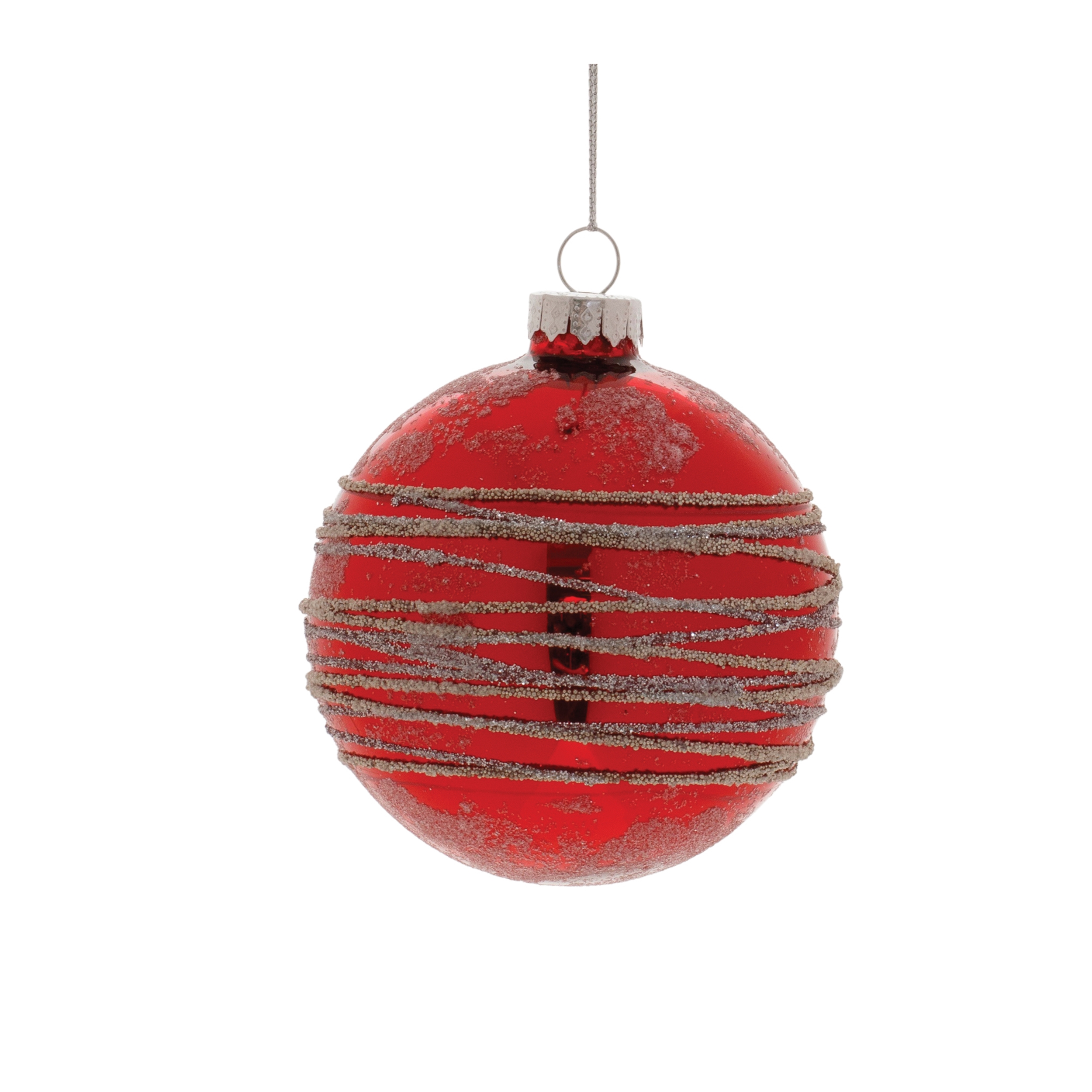 Ball Ornament (Set of 6) 3"D, 4"D Glass - Image 4