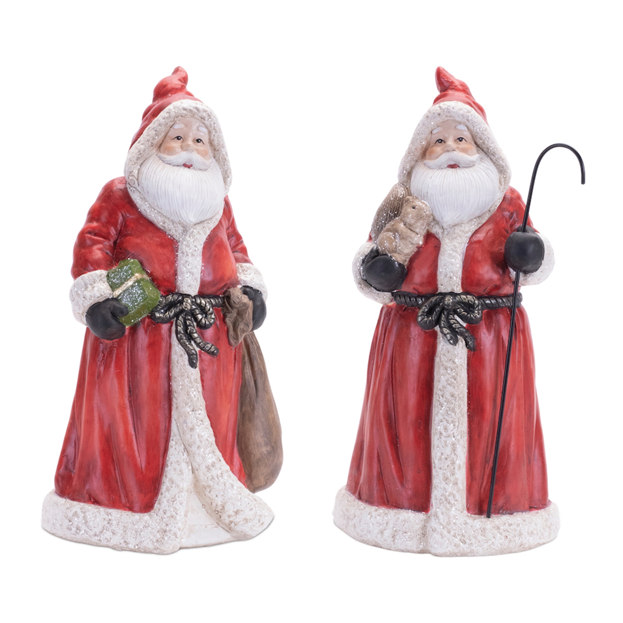 Santa (Set of 2) 12.5"H Terra Cotta