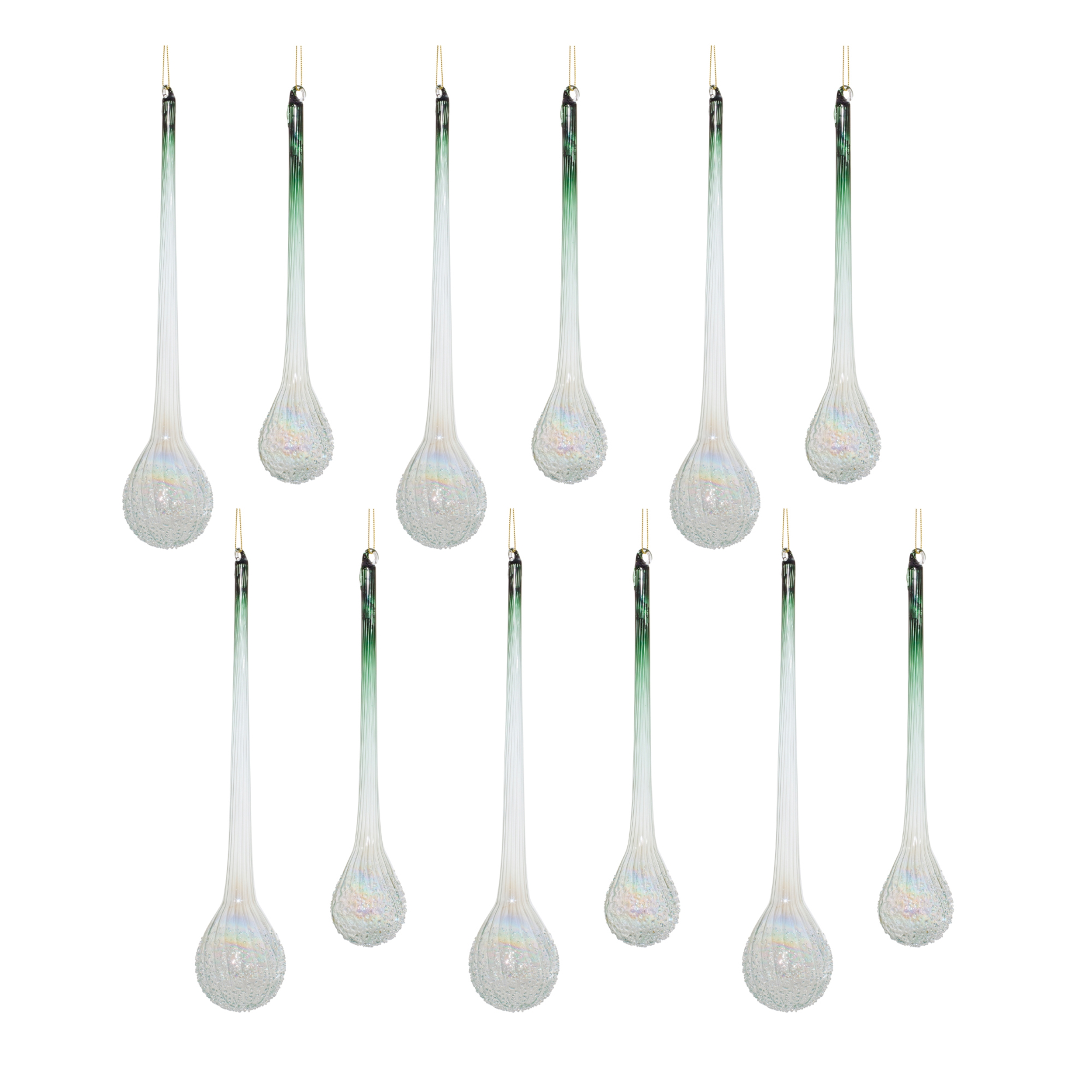 Icicle Drop (Set of 12) 10"H, 12"H Glass - Image 3