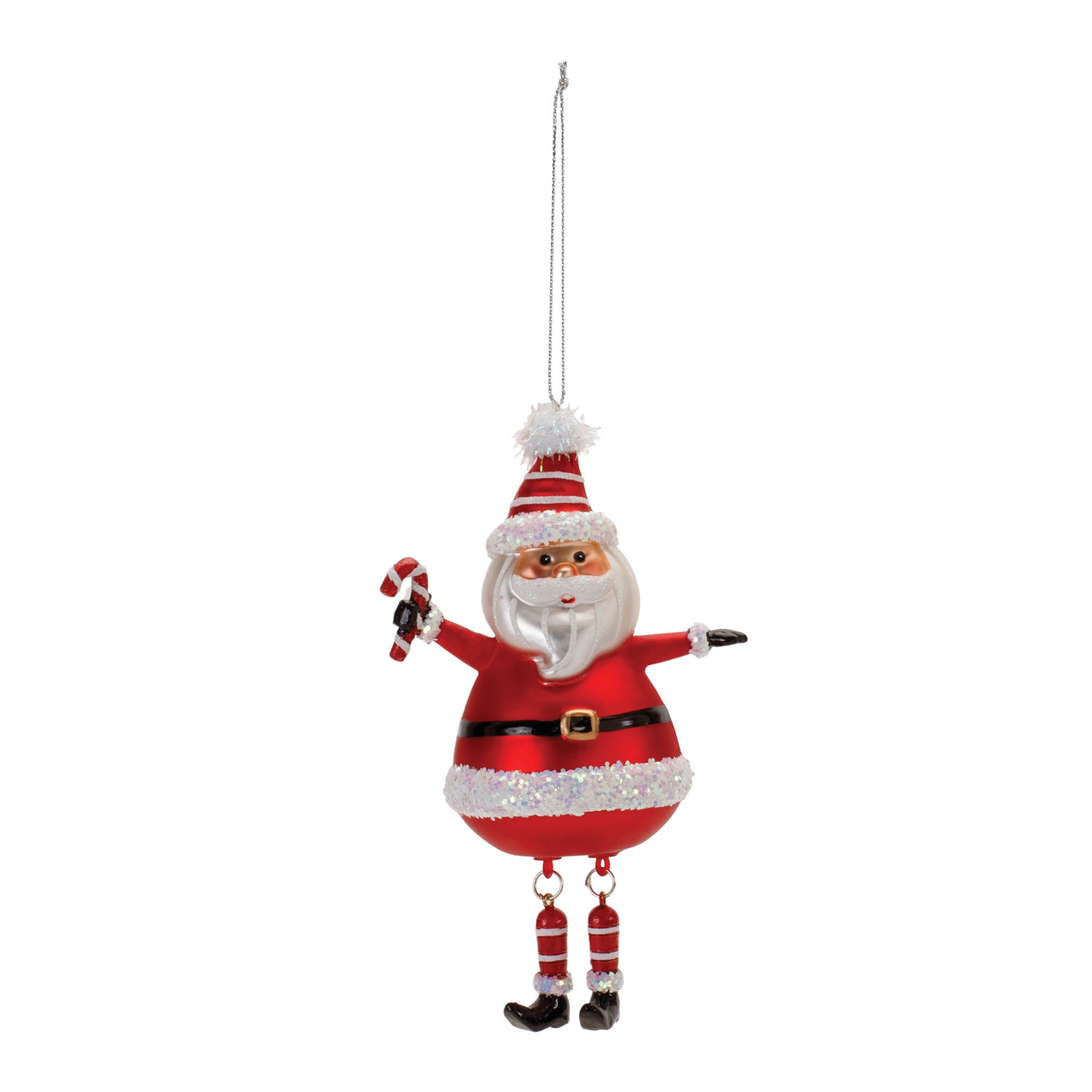 Santa Ornament (Set of 6) 6"H Glass - Image 2