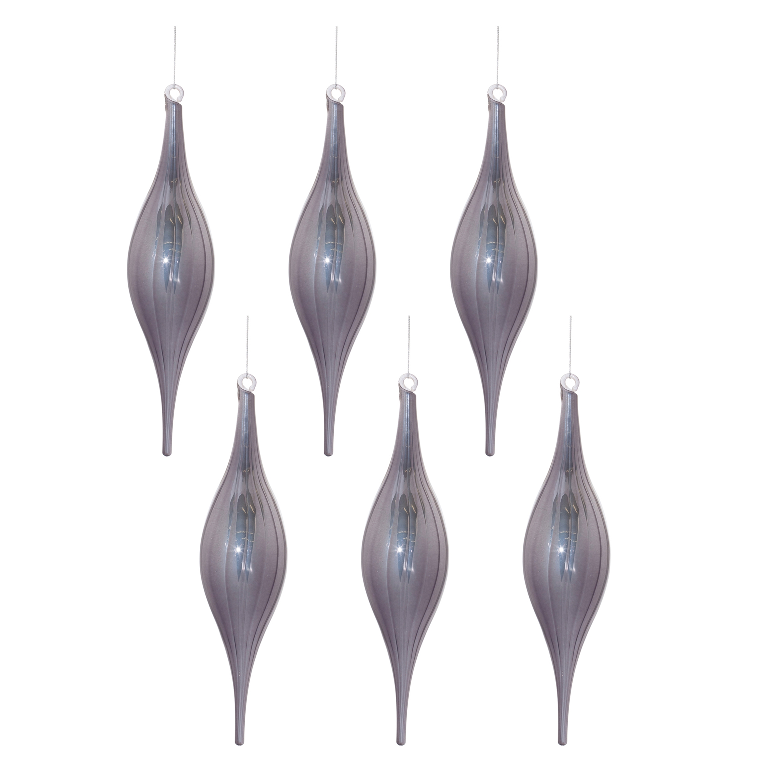 Drop Ornament (Set of 6) 10.5"H Glass - Image 3