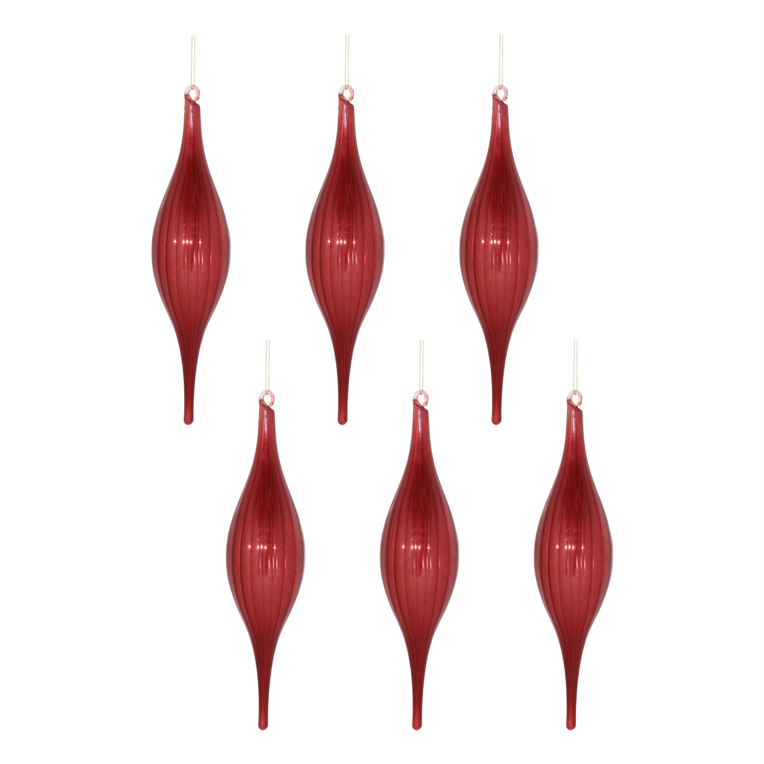 Drop Ornament (Set of 6) 10.5"H Glass - Image 3