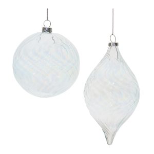 Ornament (Set of 6) 4"D, 6"H Glass