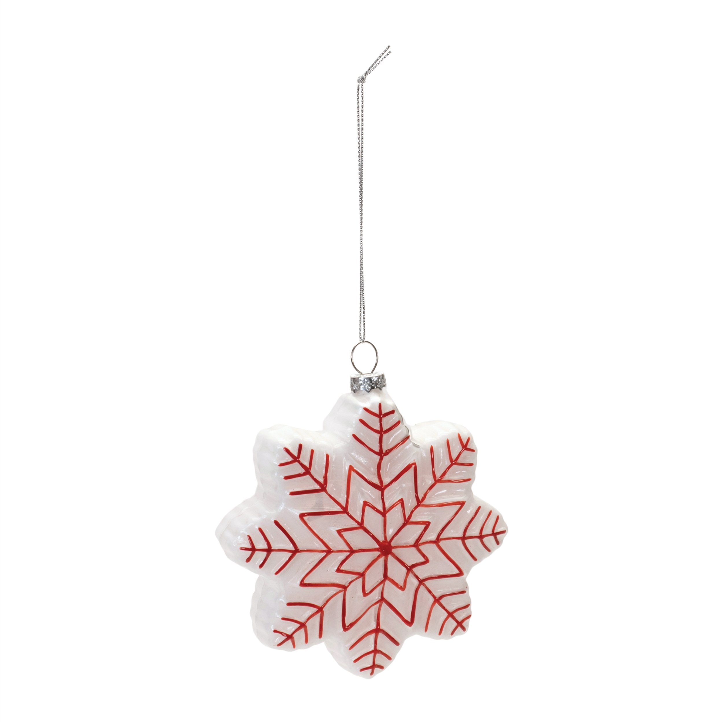 Snowflake Ornament (Set of 12) 5"H Glass - Image 2