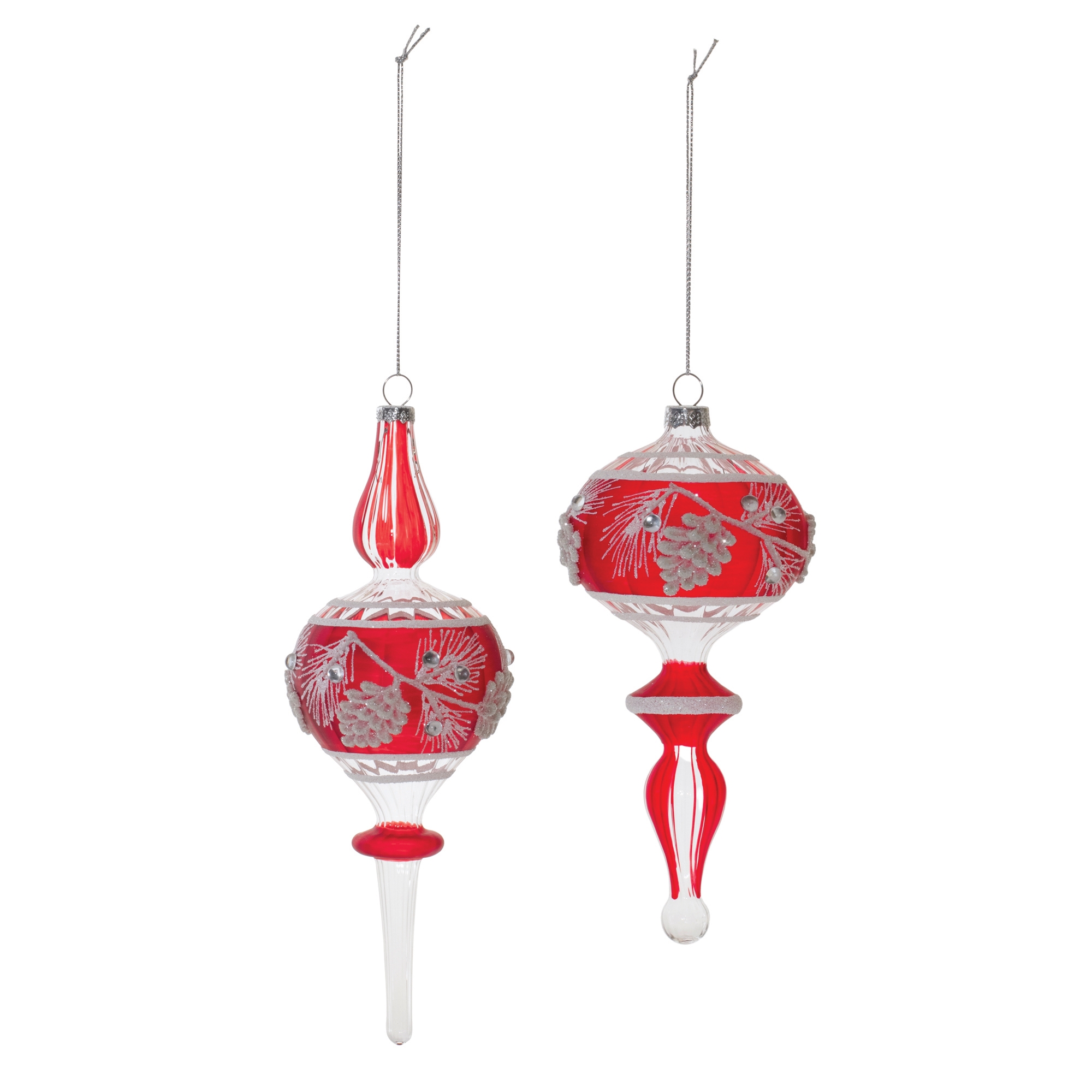 Drop Ornament (Set of 6) 7.75"H, 9"H Glass - Image 2