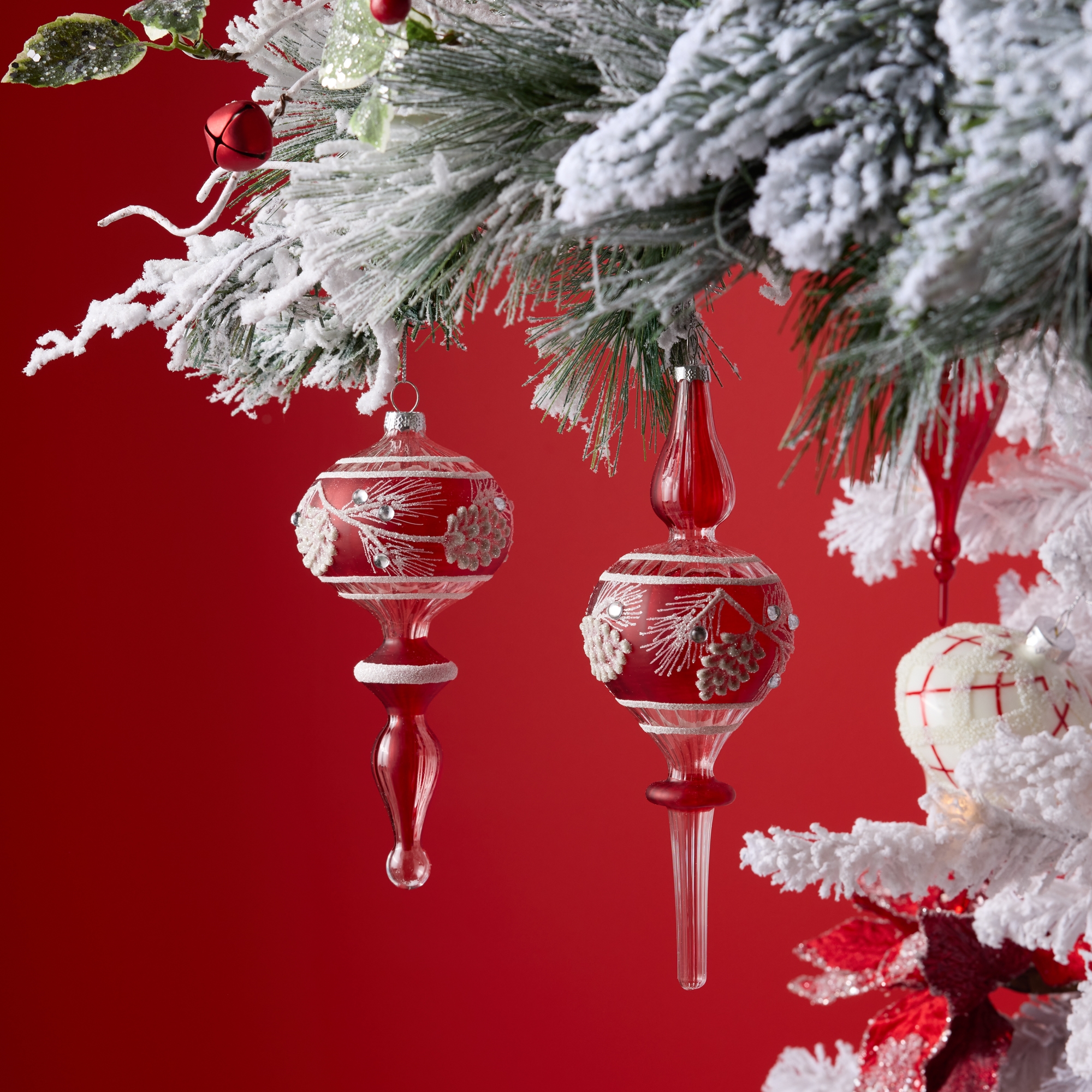 Drop Ornament (Set of 6) 7.75"H, 9"H Glass - Image 3