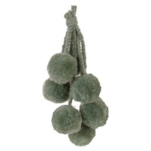 Pom Pom Ornament Drop (Set of 4) 14.5"H Polyester