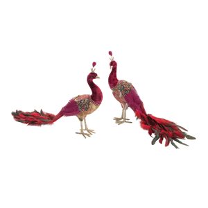 Royal Peacock (Set of 2) 14"L x 14"H, 21"L x 13"H Foam/Fabric