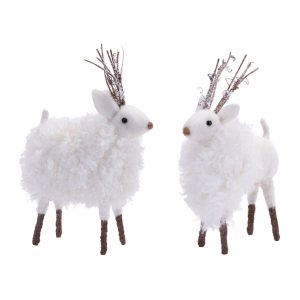 Reindeer (Set of 6) 7"L x 9"H Foam/Faux Fur