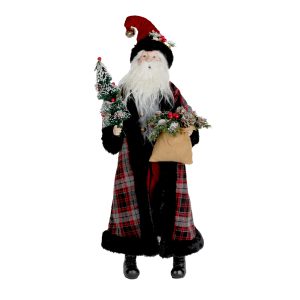 Santa w/Tree 27.5"H Polyester/Resin