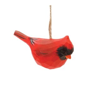 Cardinal Ornament (Set of 4) 3.5"L x 2"H Wood