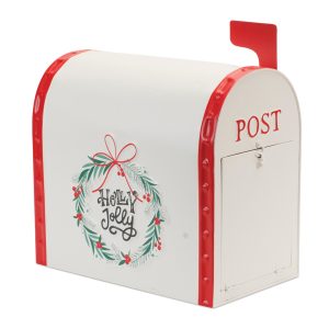 Holly Jolly Mailbox 12"L x 13"H Metal