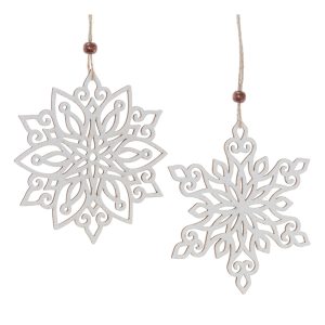 Snowflake Ornament (Set of 24) 5"H Wood