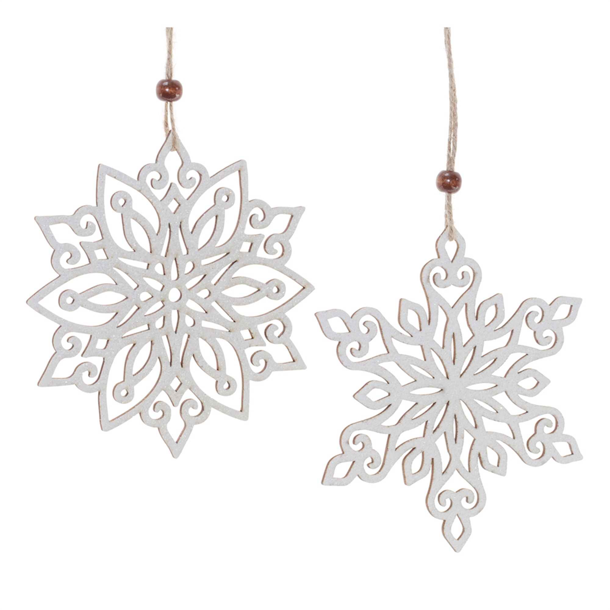 Snowflake Ornament (Set of 24) 5"H Wood