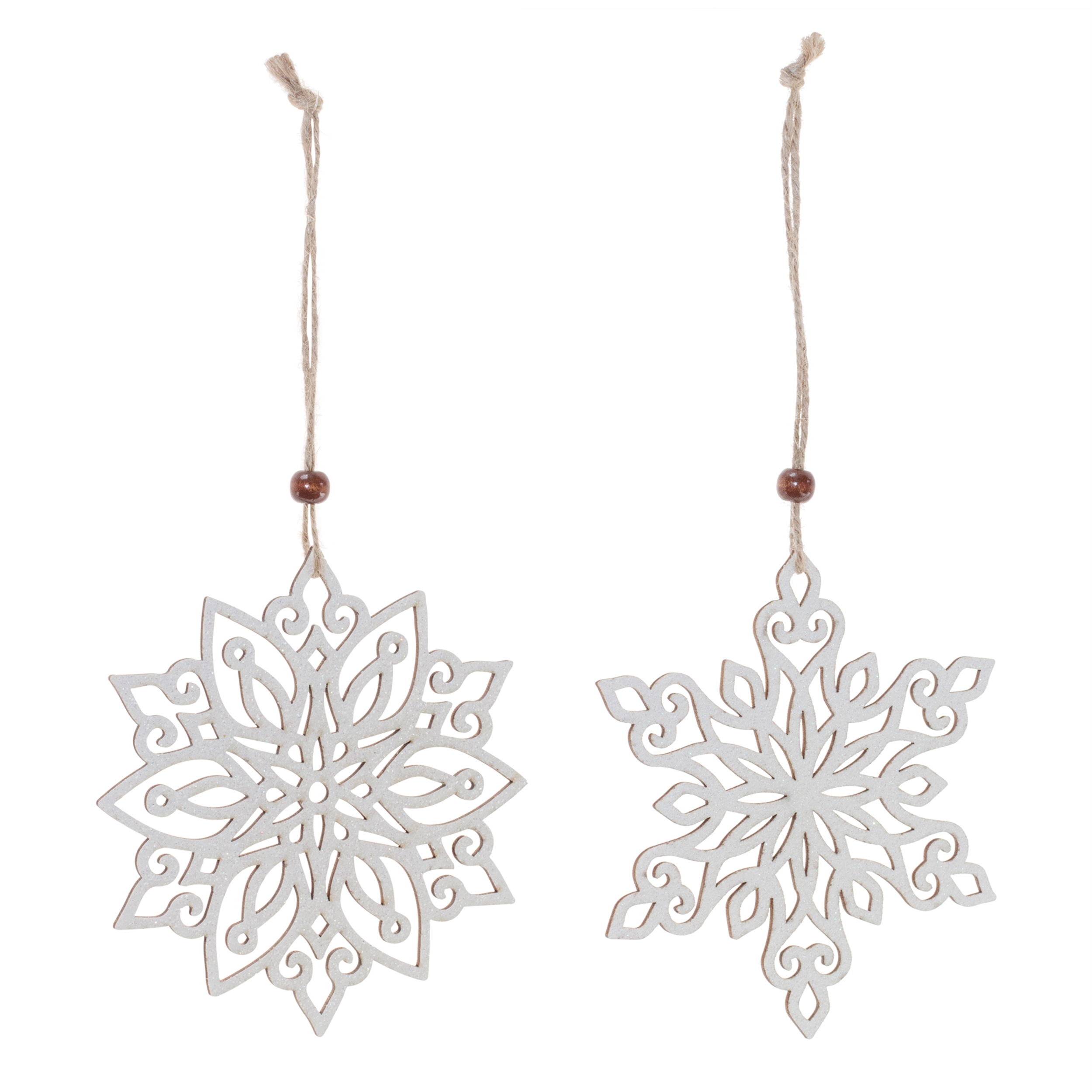 Snowflake Ornament (Set of 24) 5"H Wood - Image 3