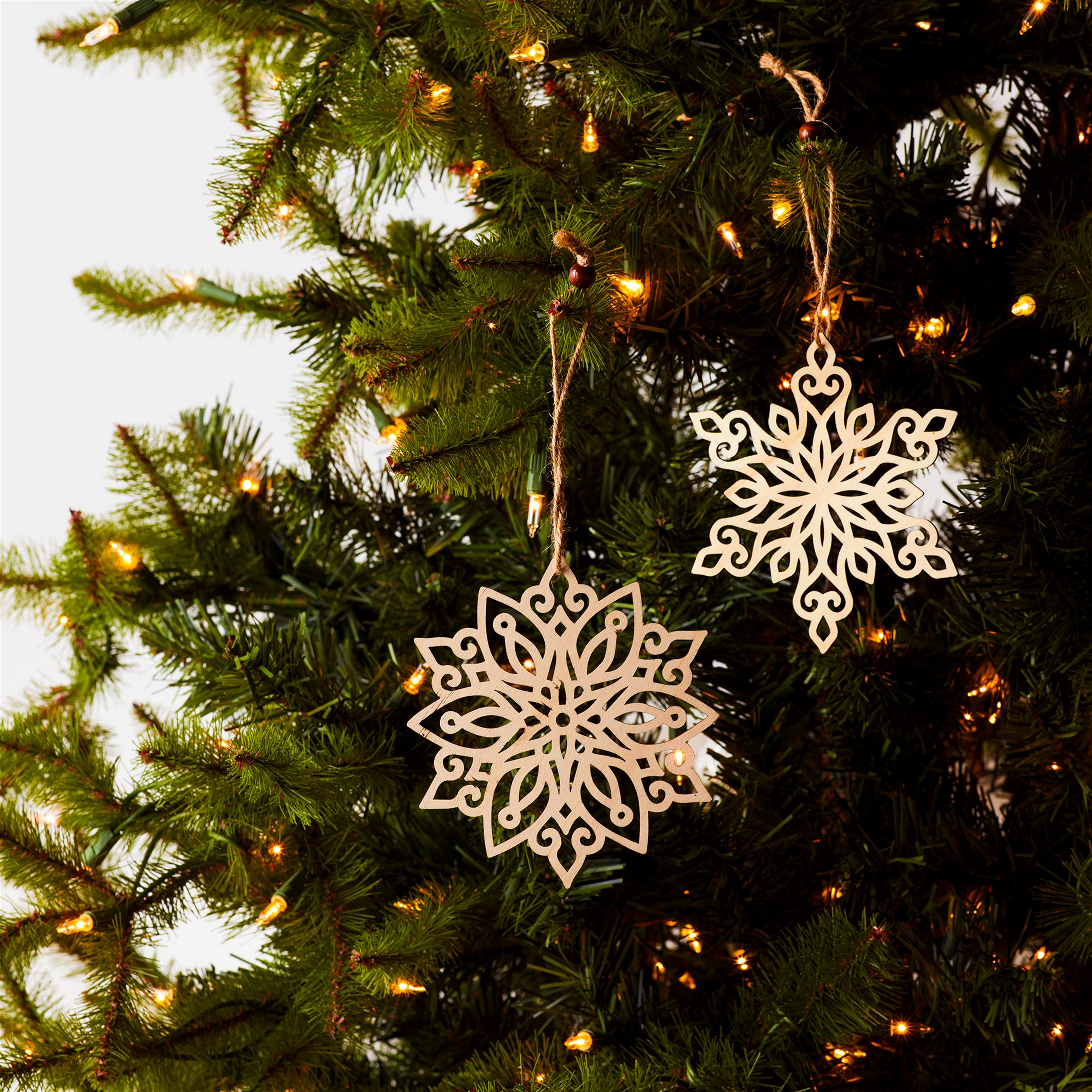 Snowflake Ornament (Set of 24) 5"H Wood - Image 2