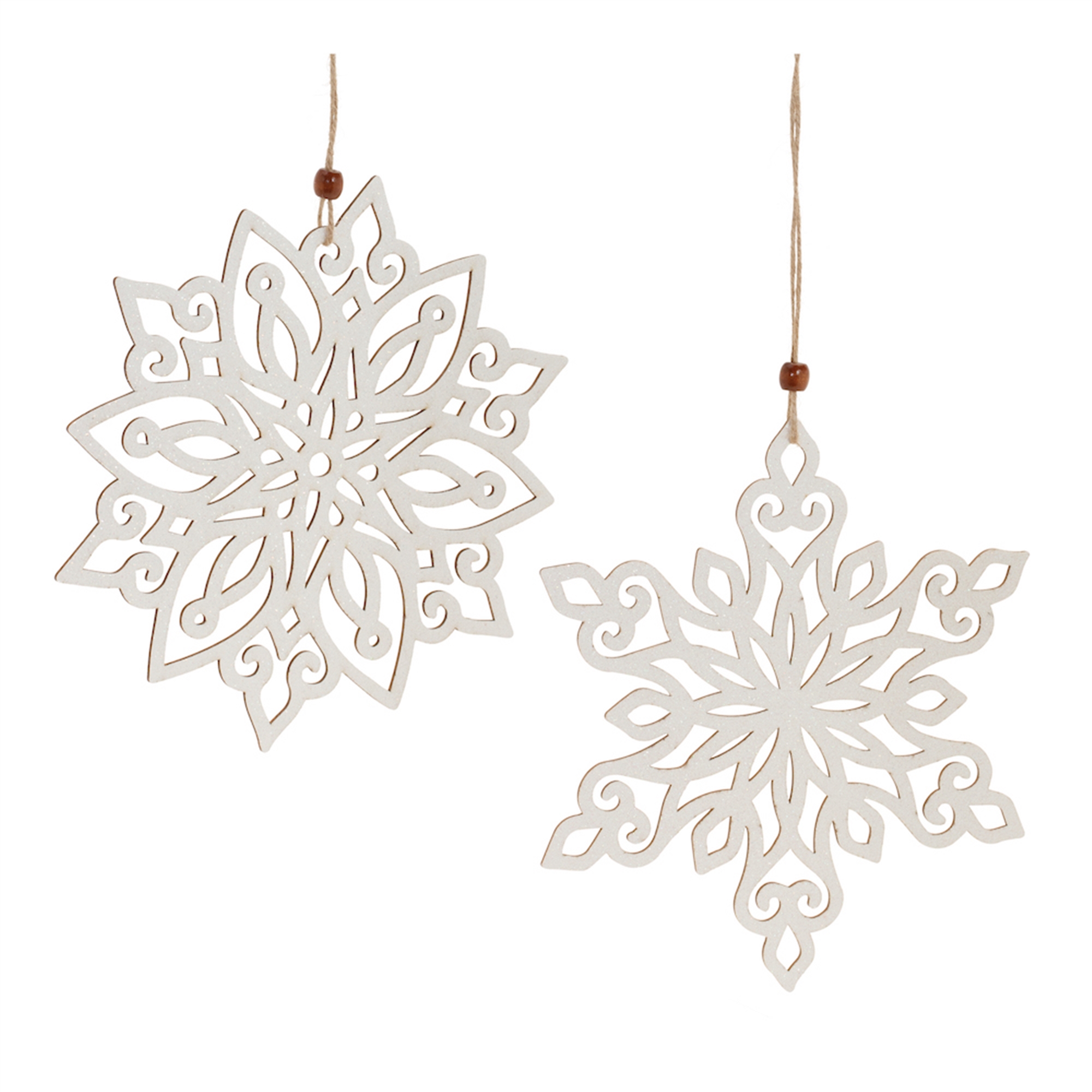 Snowflake Ornament (Set of 24) 9"H Wood