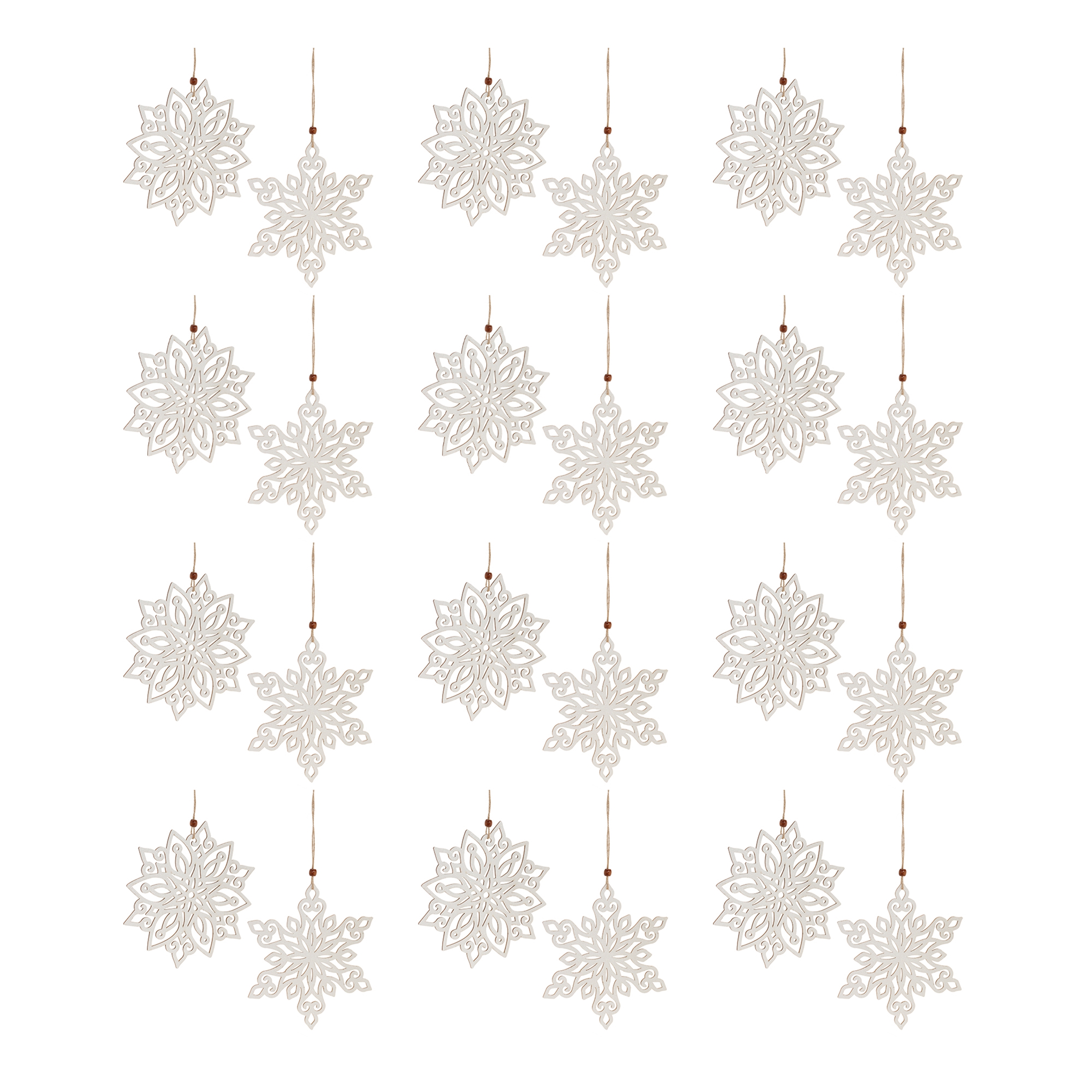 Snowflake Ornament (Set of 24) 9"H Wood - Image 5