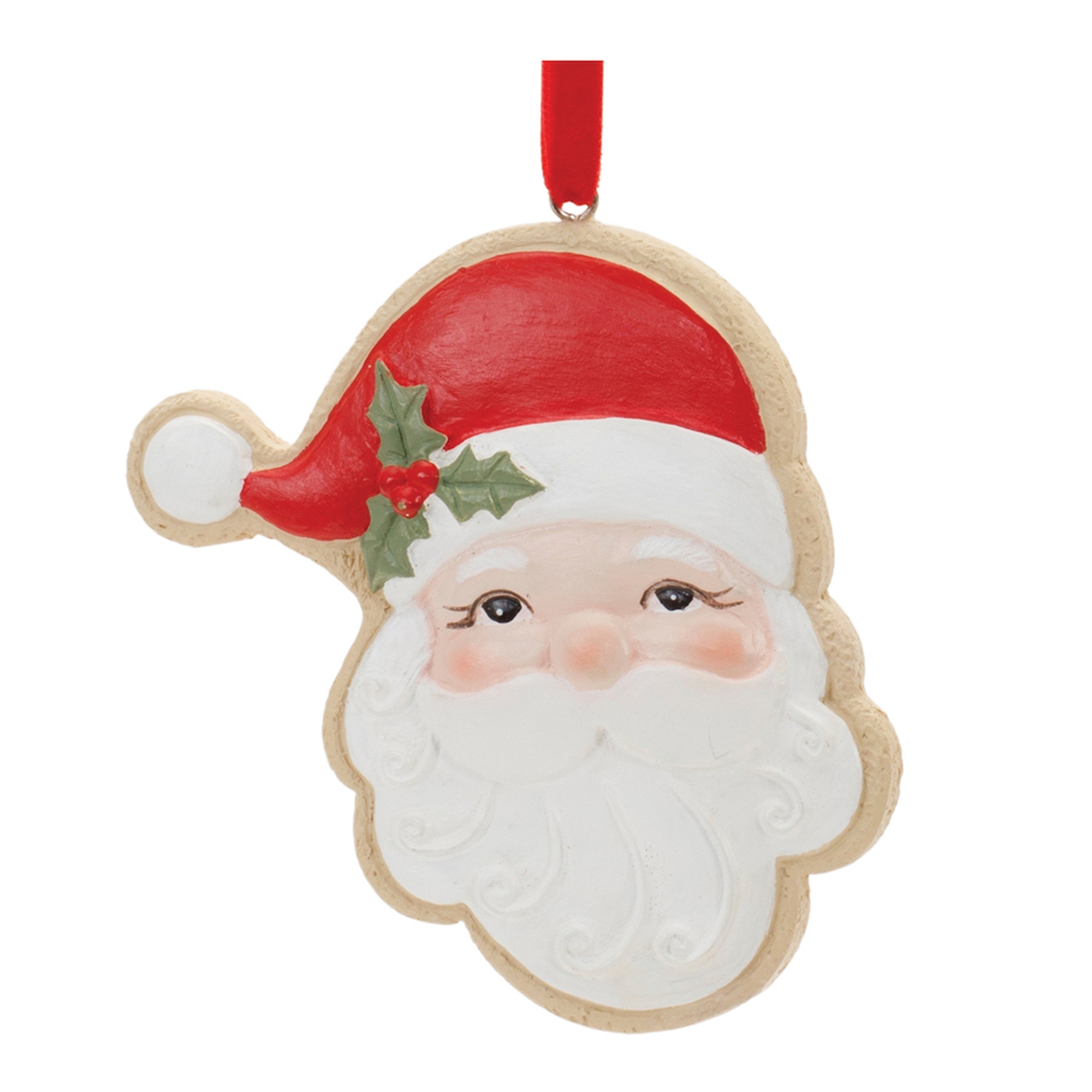 Santa Cookie Ornament (Set of 12) 3"H Resin