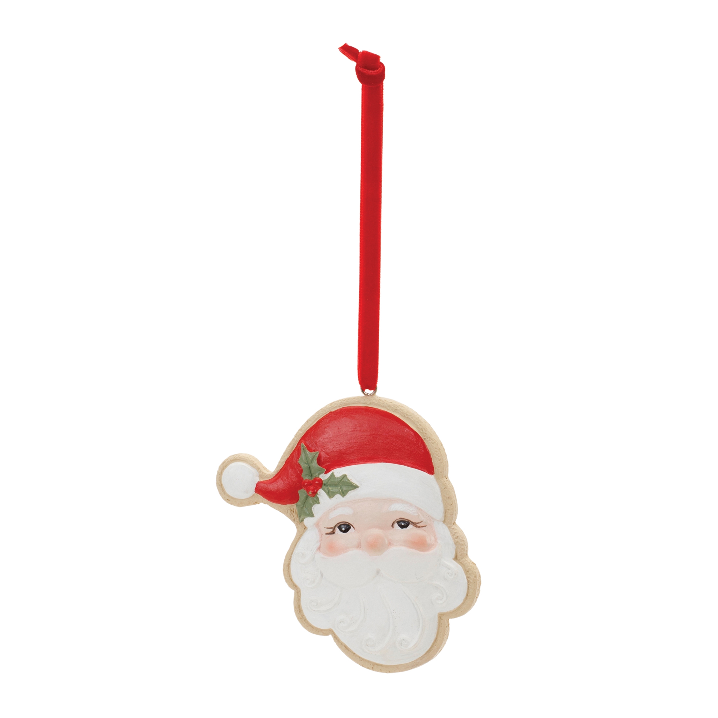 Santa Cookie Ornament (Set of 12) 3"H Resin - Image 2