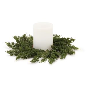 Pine Candle Ring (Set of 2) 16"D Plastic (Fits a 4" Candle)